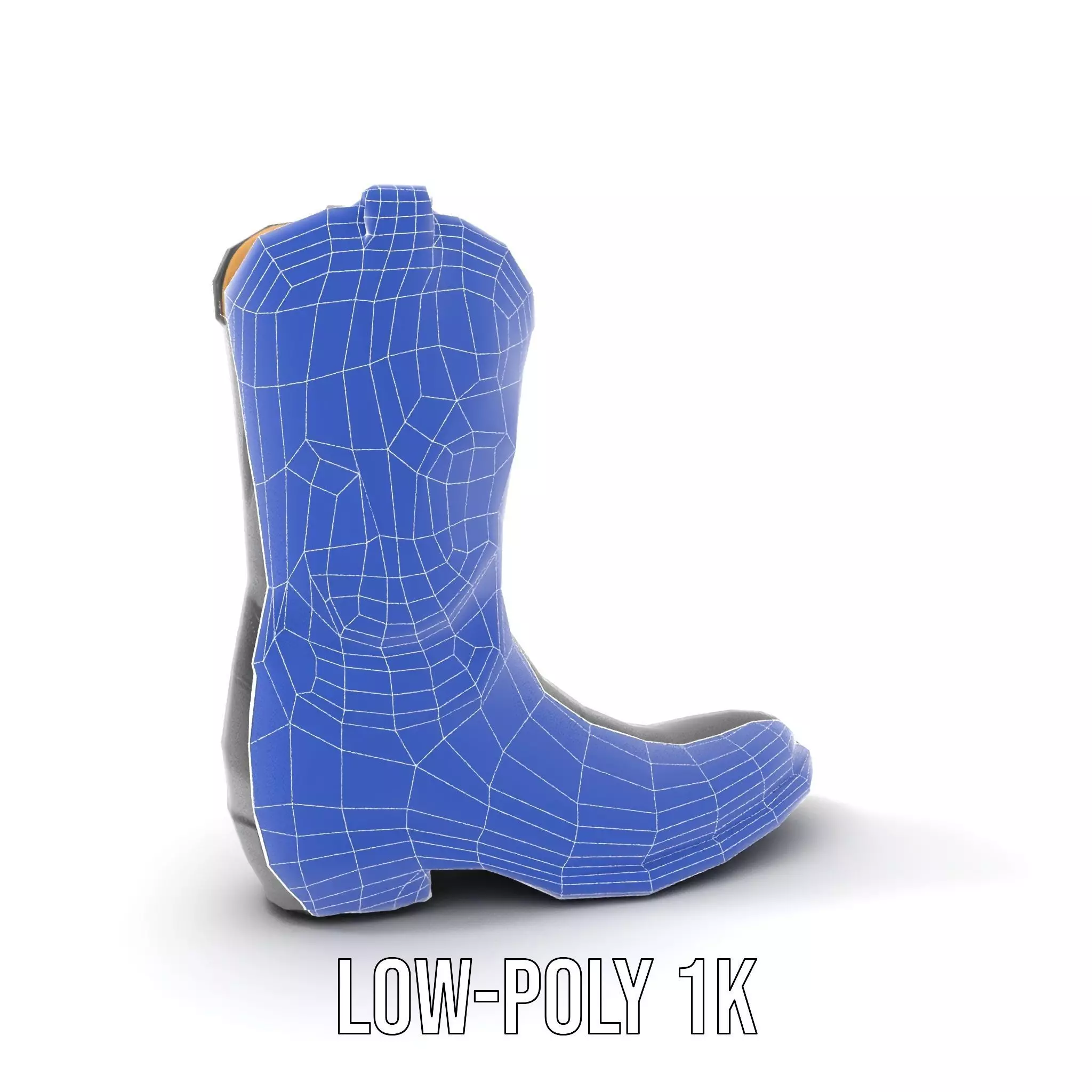 Cowboy Boot Model Pack with Intricate Stitching Low-poly 3D model_19