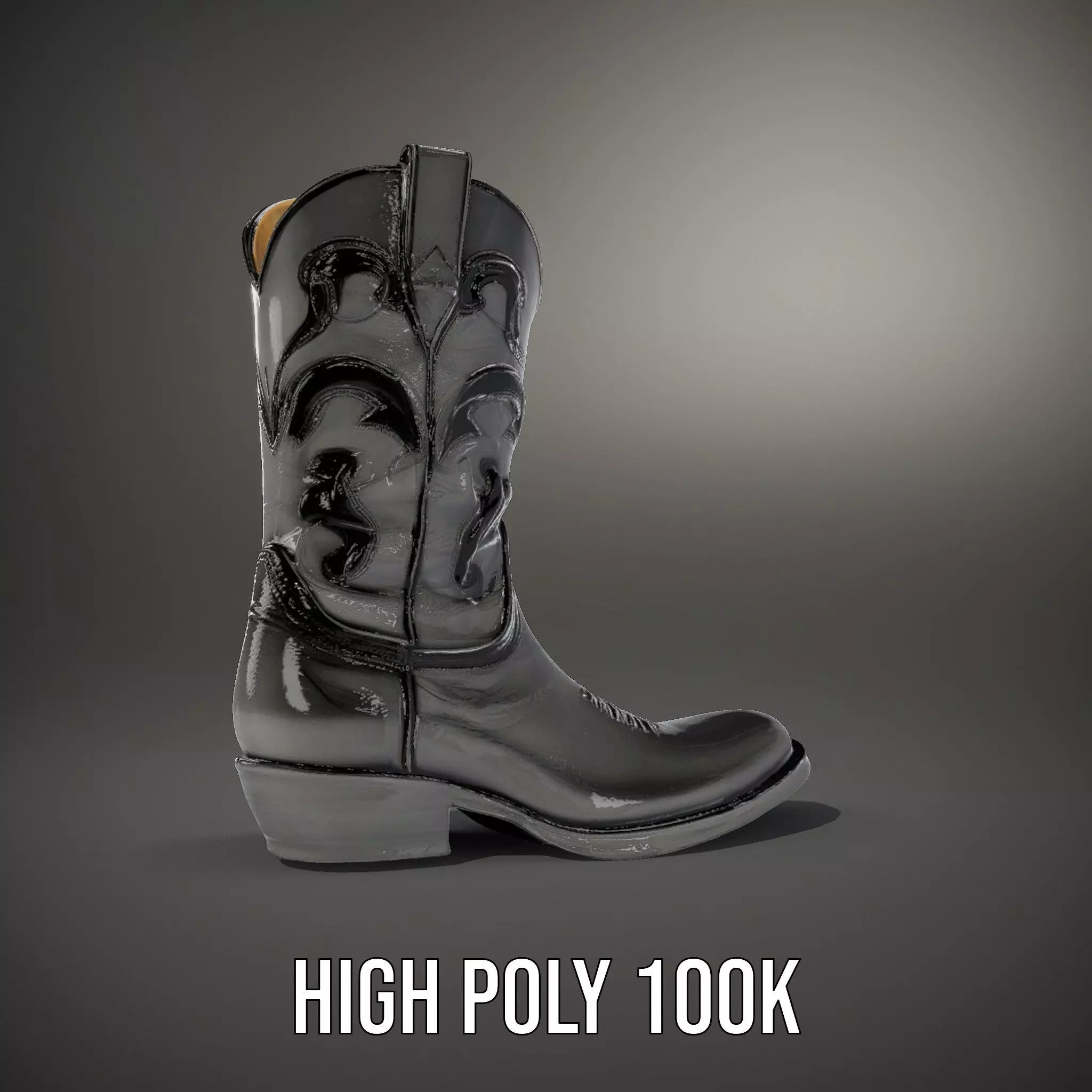 Cowboy Boot Model Pack with Intricate Stitching Low-poly 3D model_20