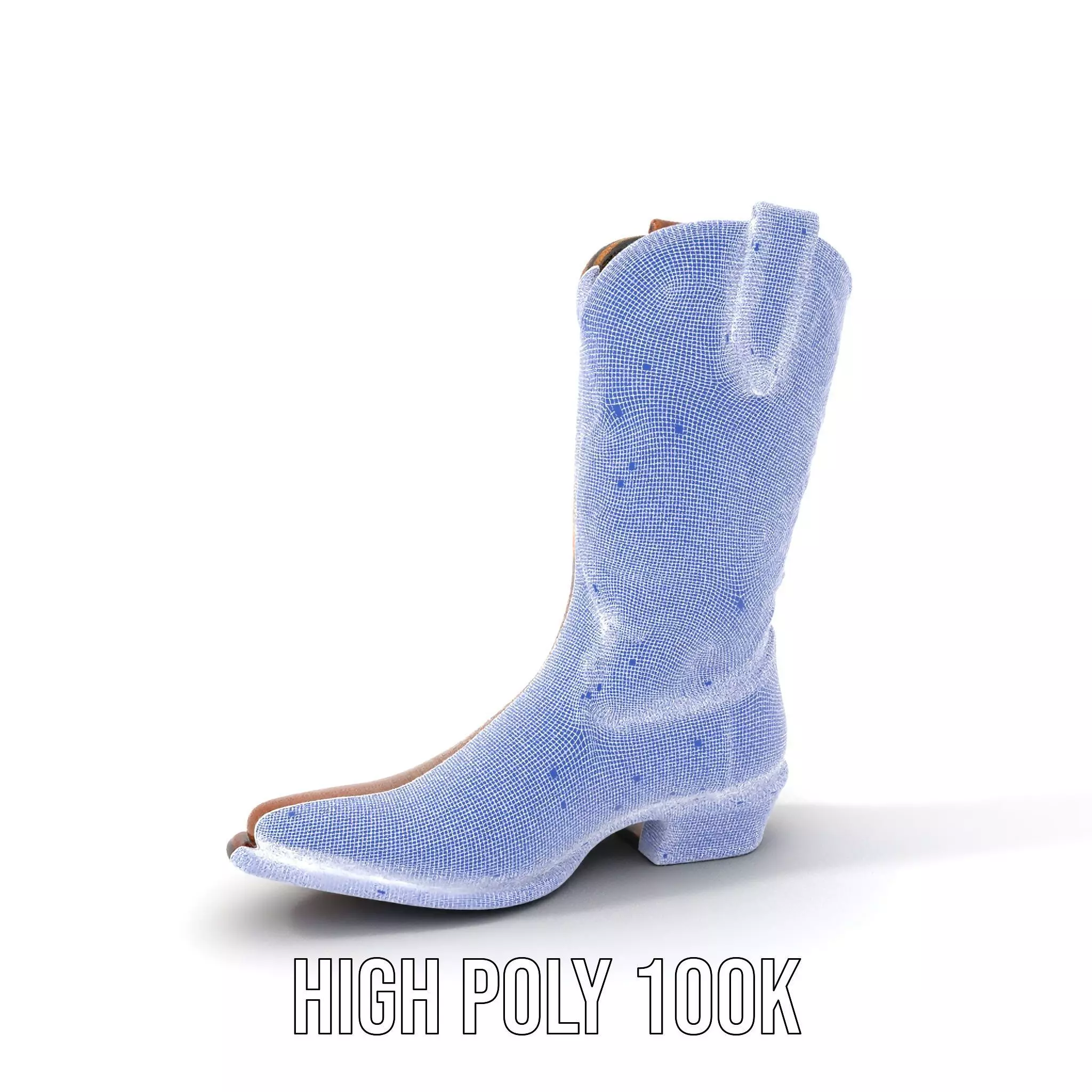 Western Cowboy Boot Model Pack with Embroidery Low-poly 3D model_5
