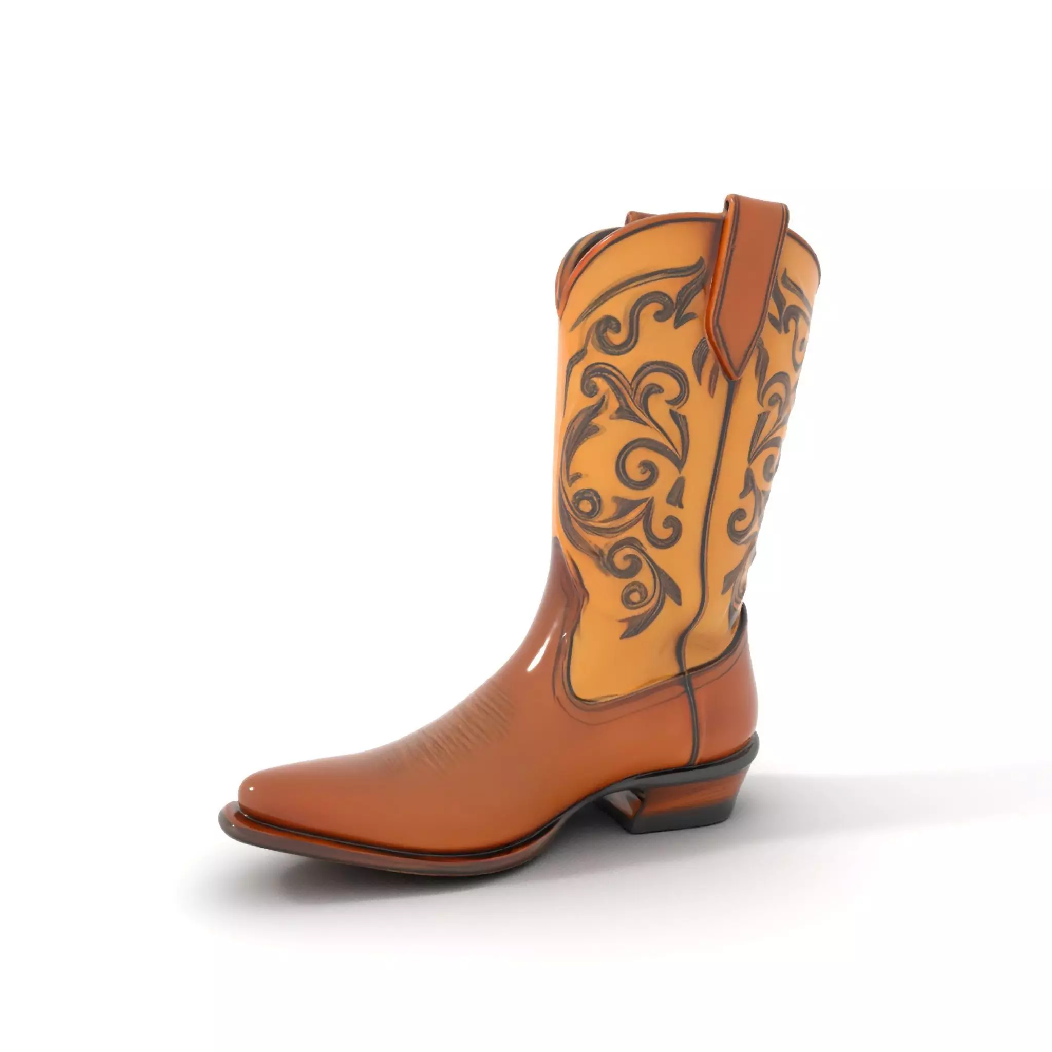 Western Cowboy Boot Model Pack with Embroidery Low-poly 3D model_0