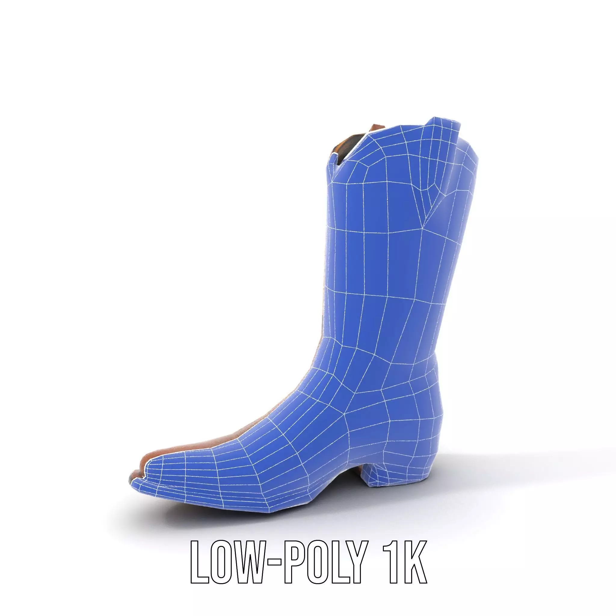 Western Cowboy Boot Model Pack with Embroidery Low-poly 3D model_24