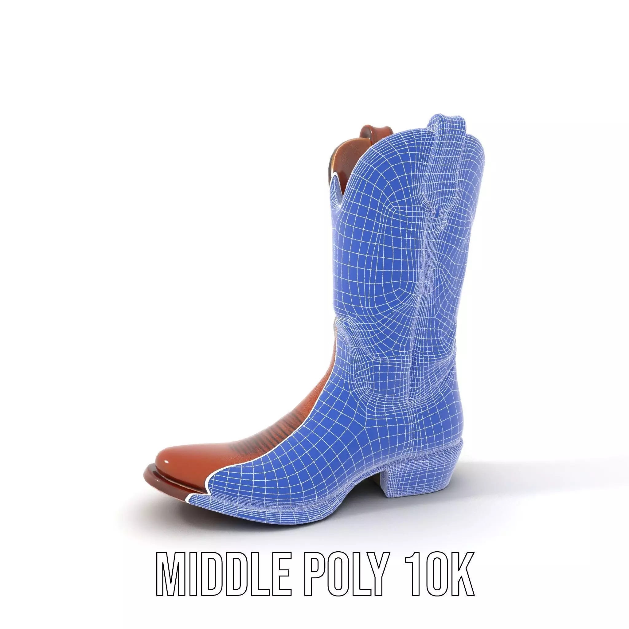 Cowboy Leather Boot Model Pack with Decorative Embroidery Low-poly 3D model_22