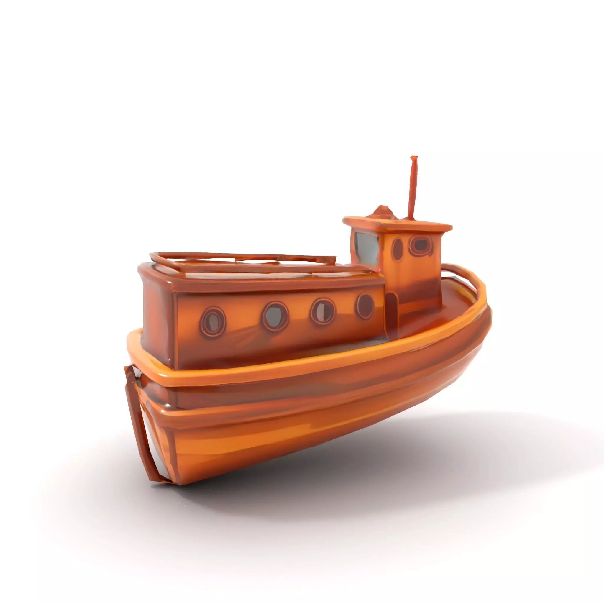 Wooden Tugboat Model Pack for Rendering and Games Low-poly 3D model_17