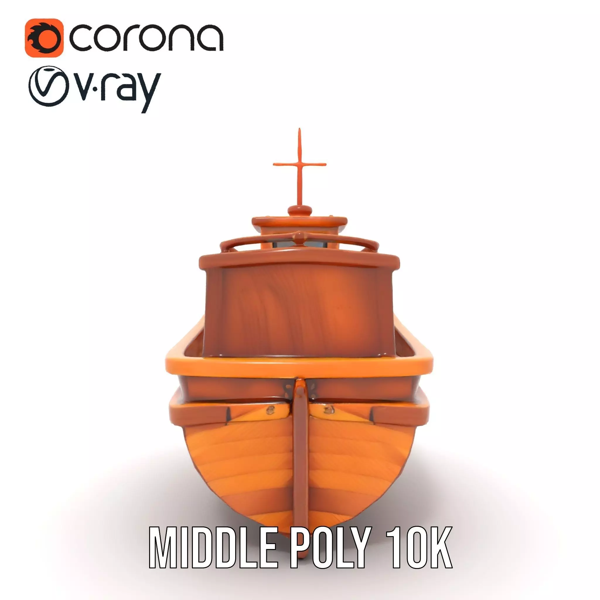Wooden Tugboat Model Pack for Rendering and Games Low-poly 3D model_12