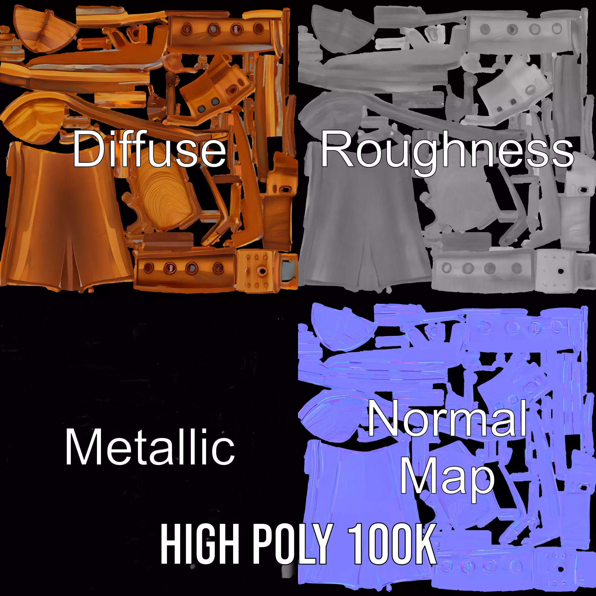 Wooden Tugboat Model Pack for Rendering and Games Low-poly 3D model_4