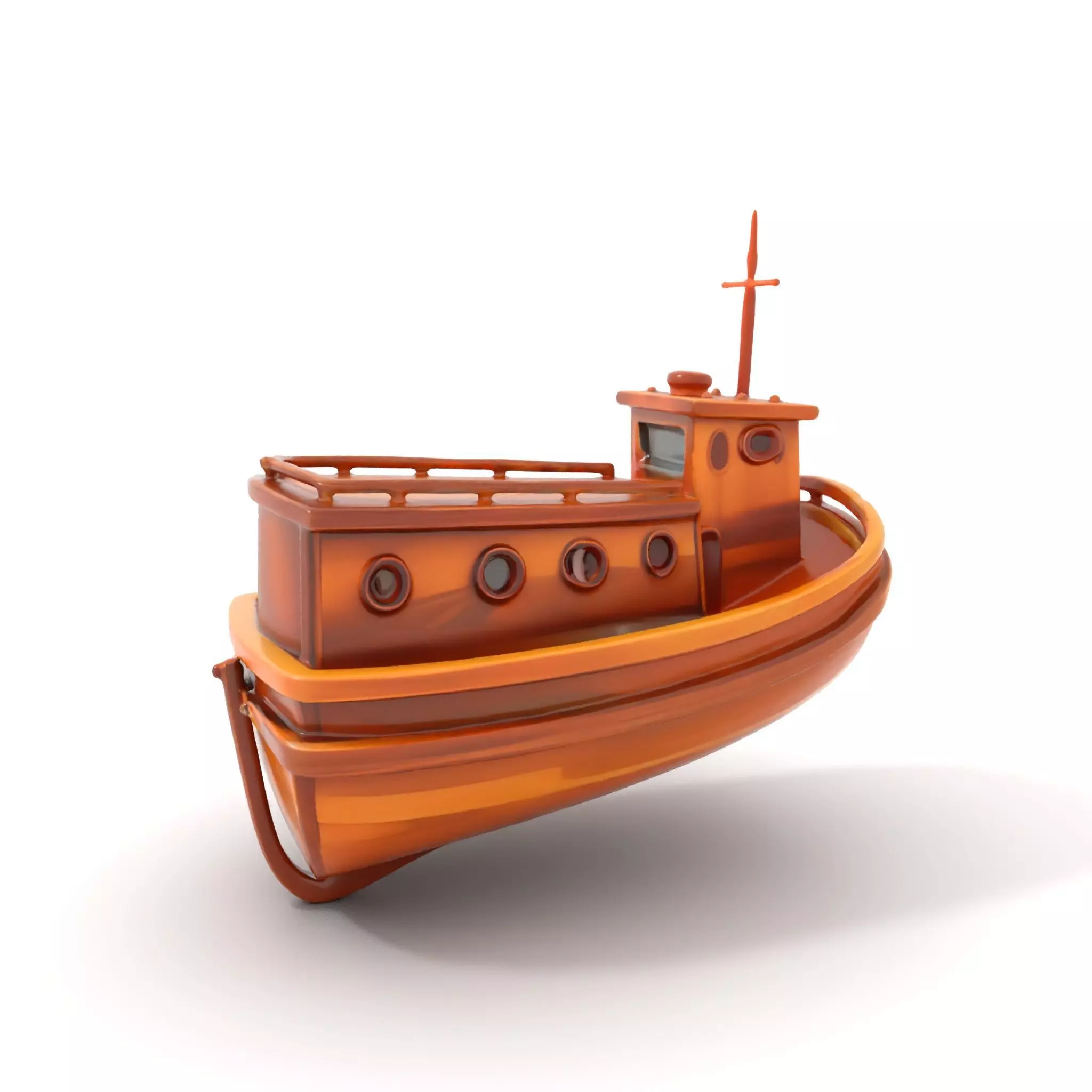 Wooden Tugboat Model Pack for Rendering and Games Low-poly 3D model_0