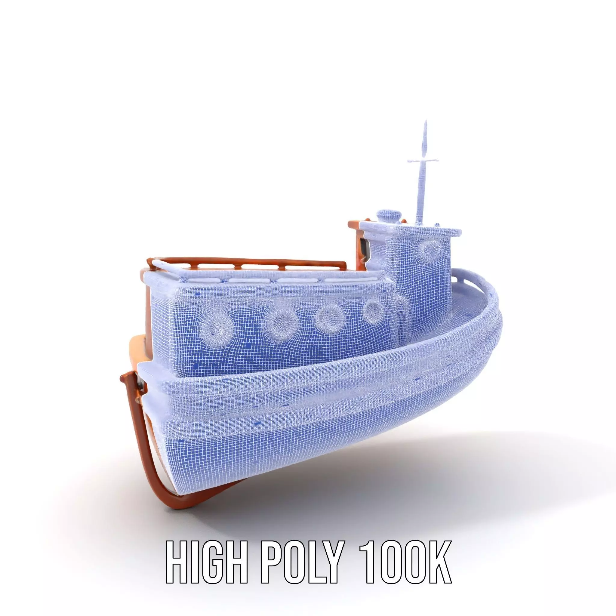 Wooden Tugboat Model Pack for Rendering and Games Low-poly 3D model_5