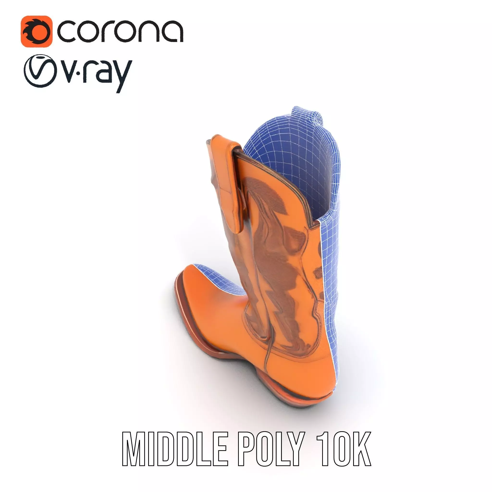 Western Cowboy Boot Model Pack Low-poly 3D model_29