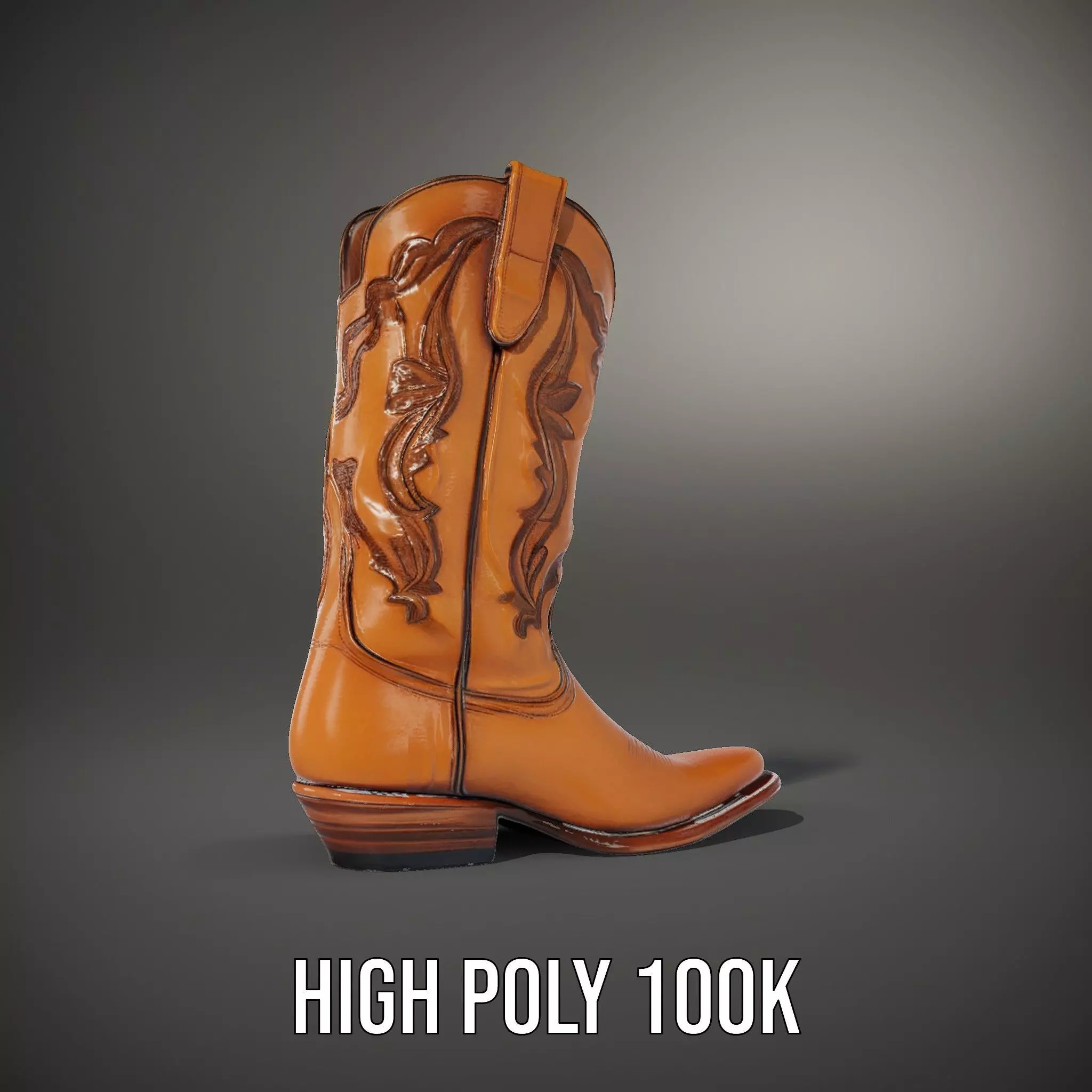 Western Cowboy Boot Model Pack Low-poly 3D model_9