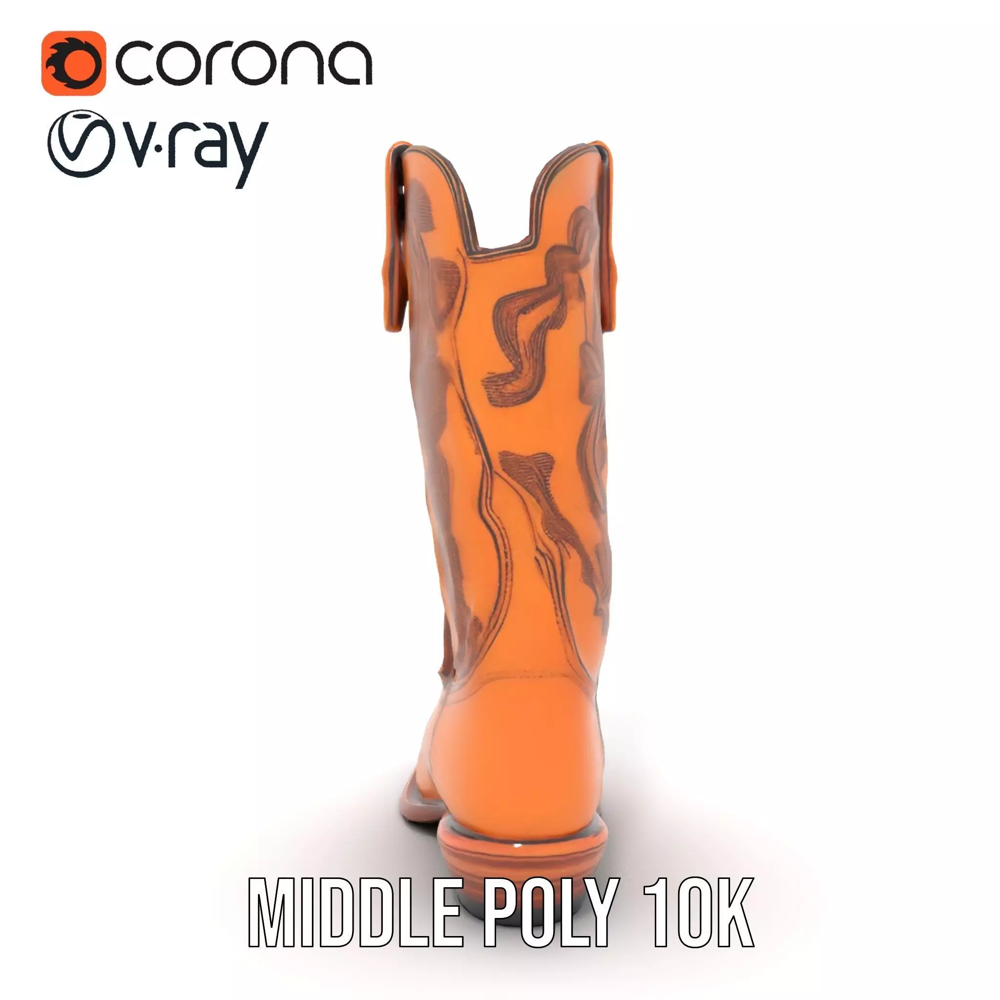 Western Cowboy Boot Model Pack Low-poly 3D model_12