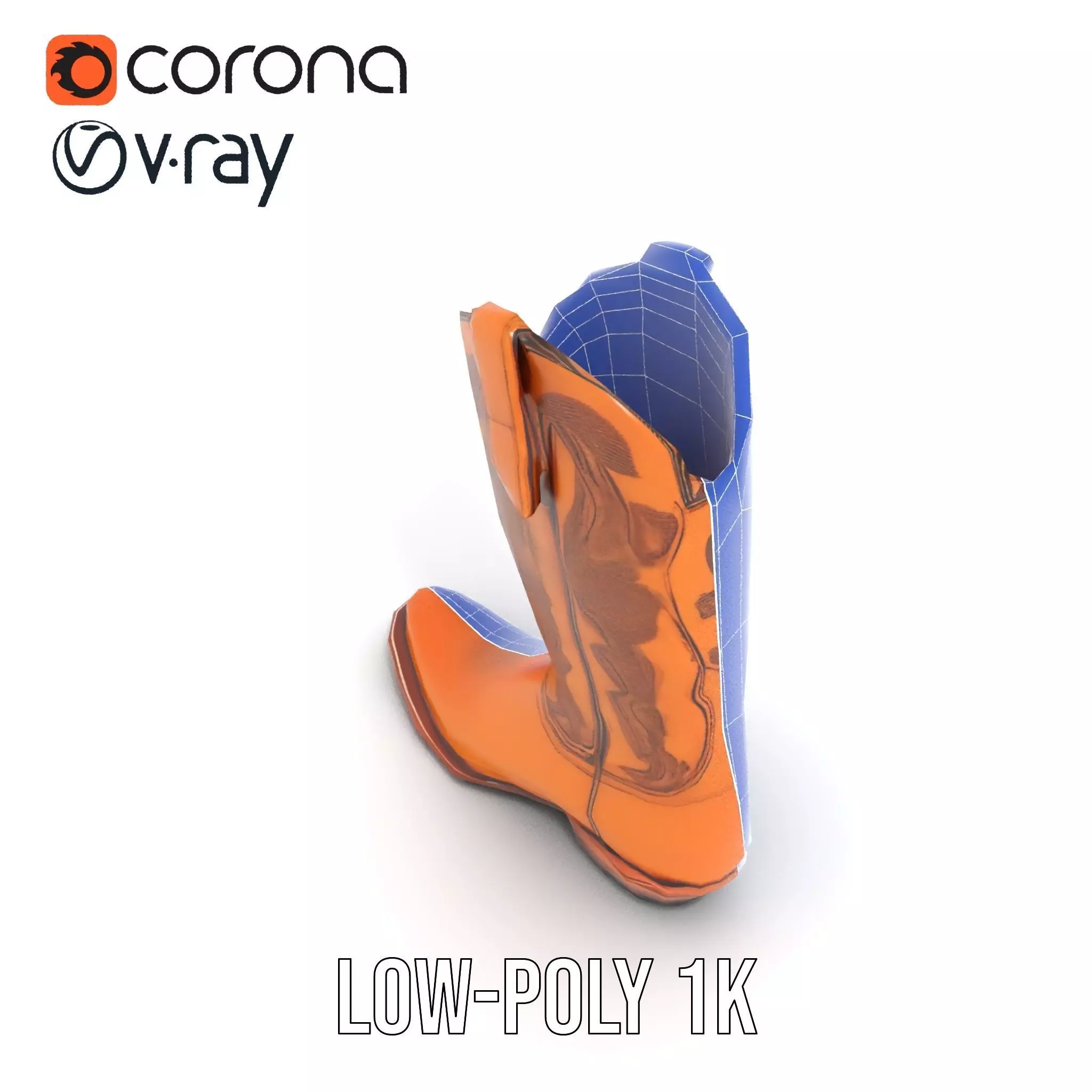 Western Cowboy Boot Model Pack Low-poly 3D model_30