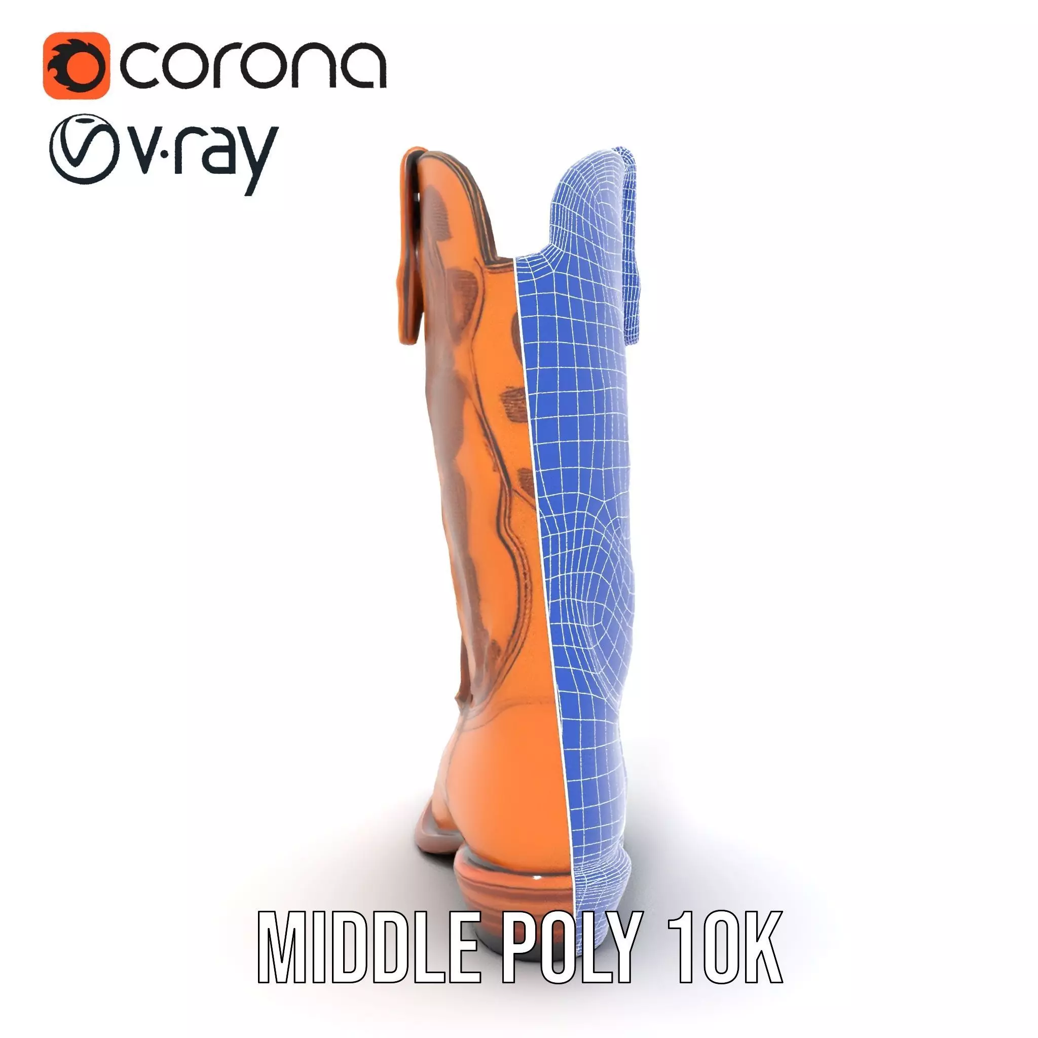 Western Cowboy Boot Model Pack Low-poly 3D model_31