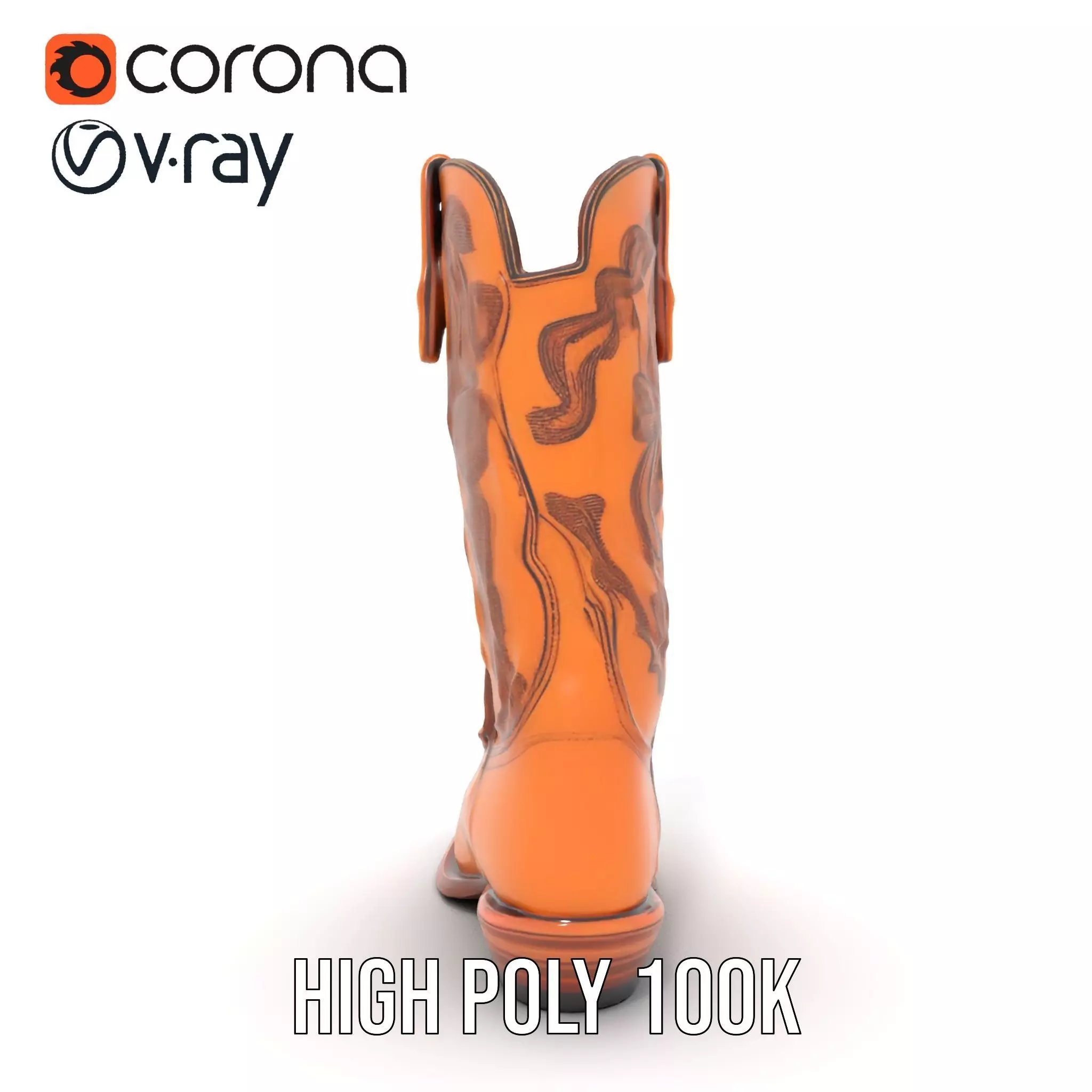 Western Cowboy Boot Model Pack Low-poly 3D model_16