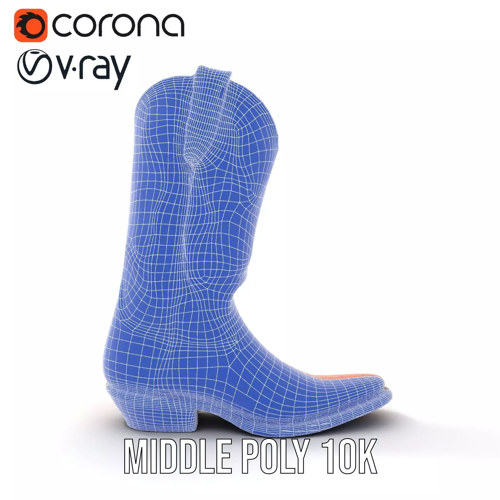 Western Cowboy Boot Model Pack Low-poly 3D model_23