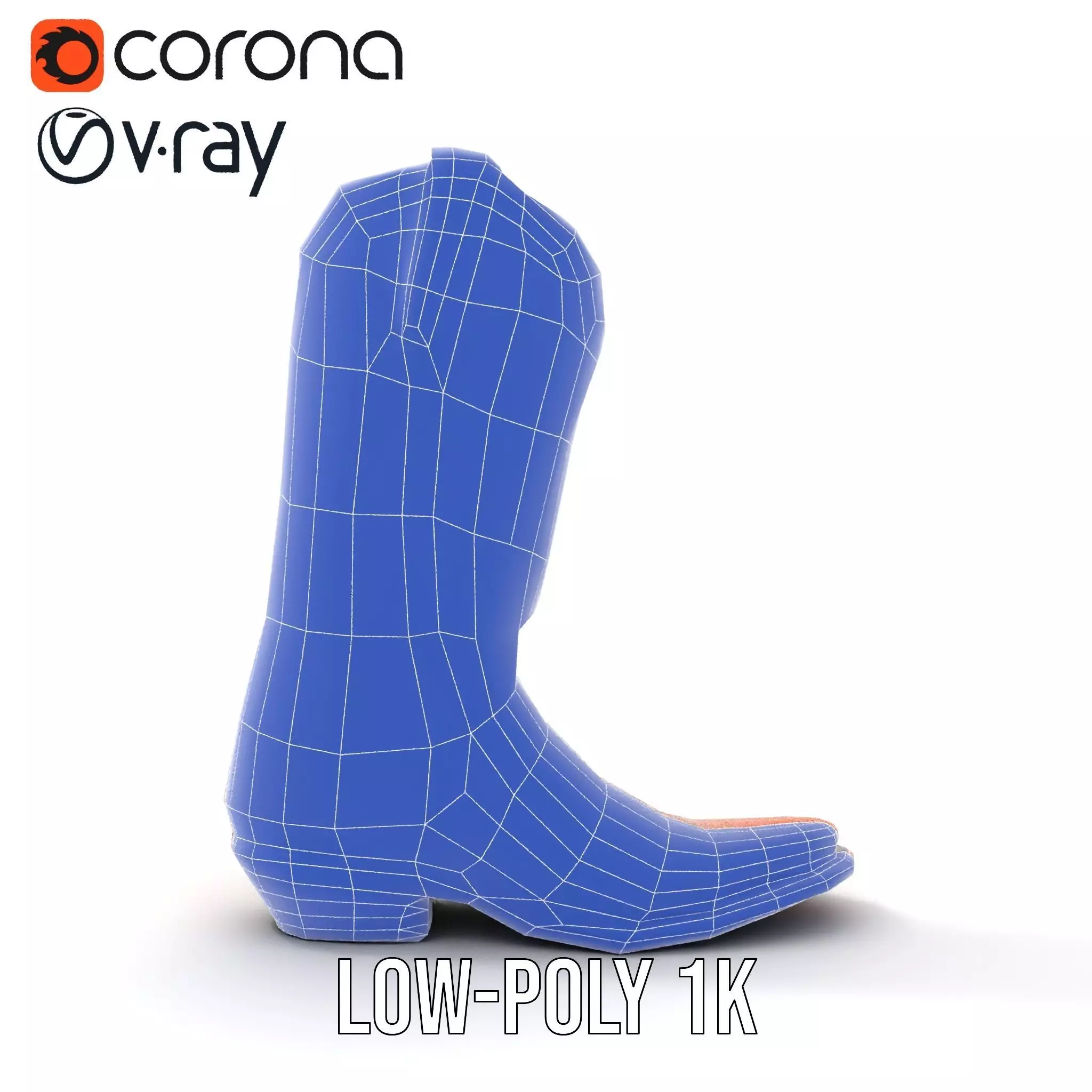 Western Cowboy Boot Model Pack Low-poly 3D model_21