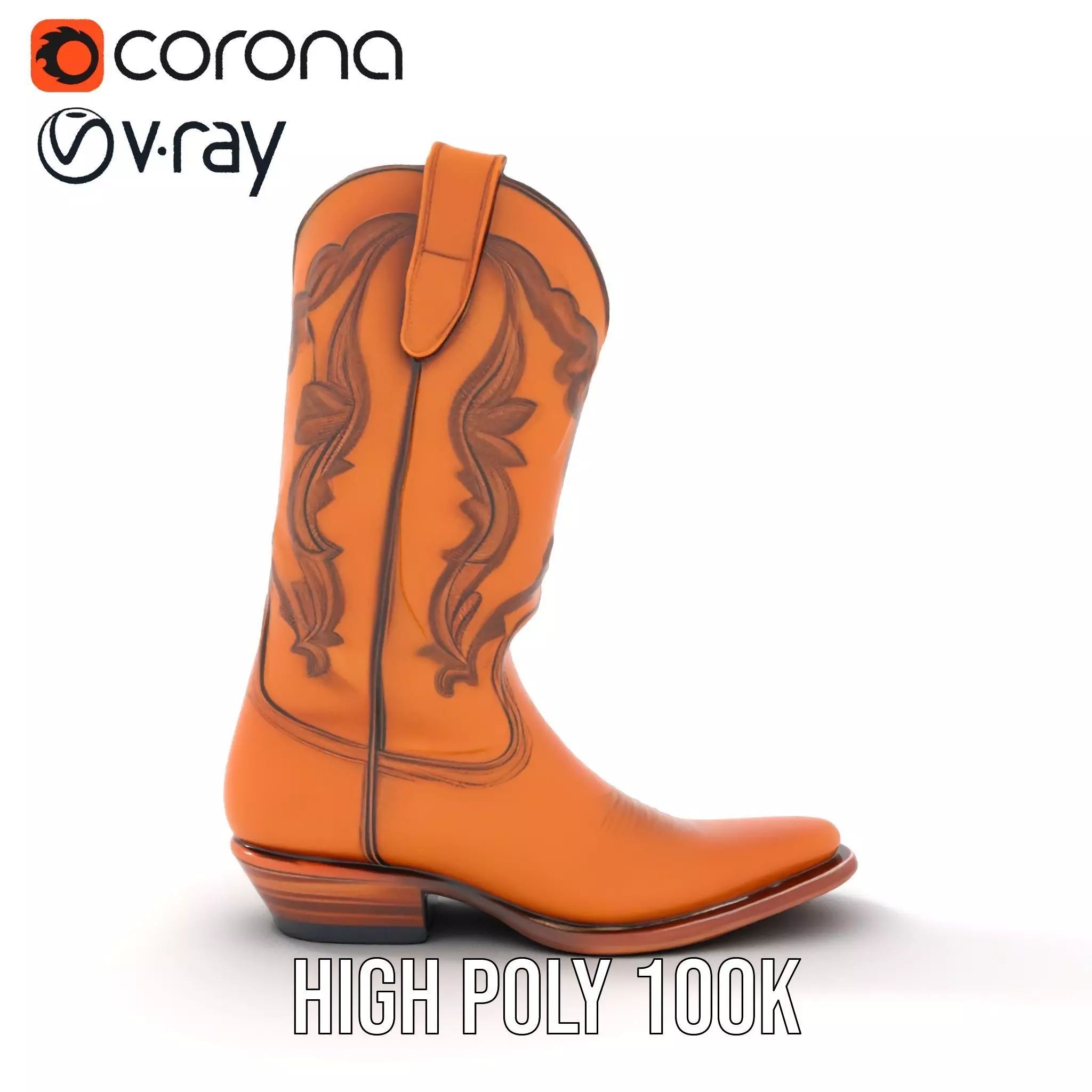 Western Cowboy Boot Model Pack Low-poly 3D model_28