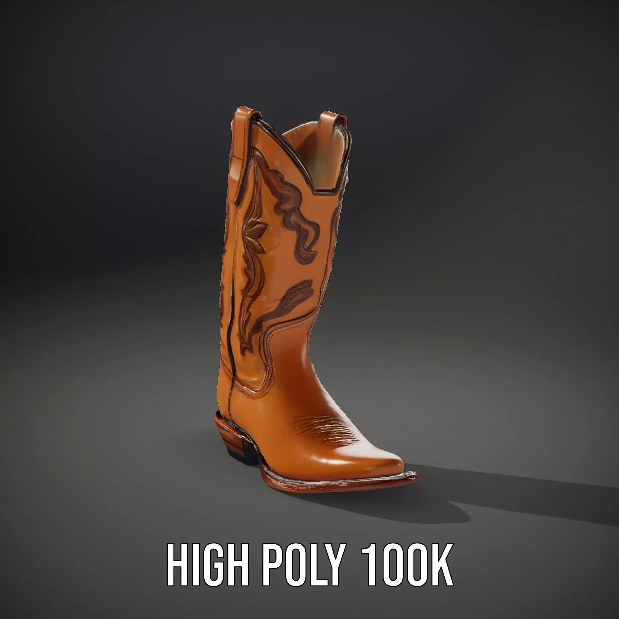 Western Cowboy Boot Model Pack Low-poly 3D model_11