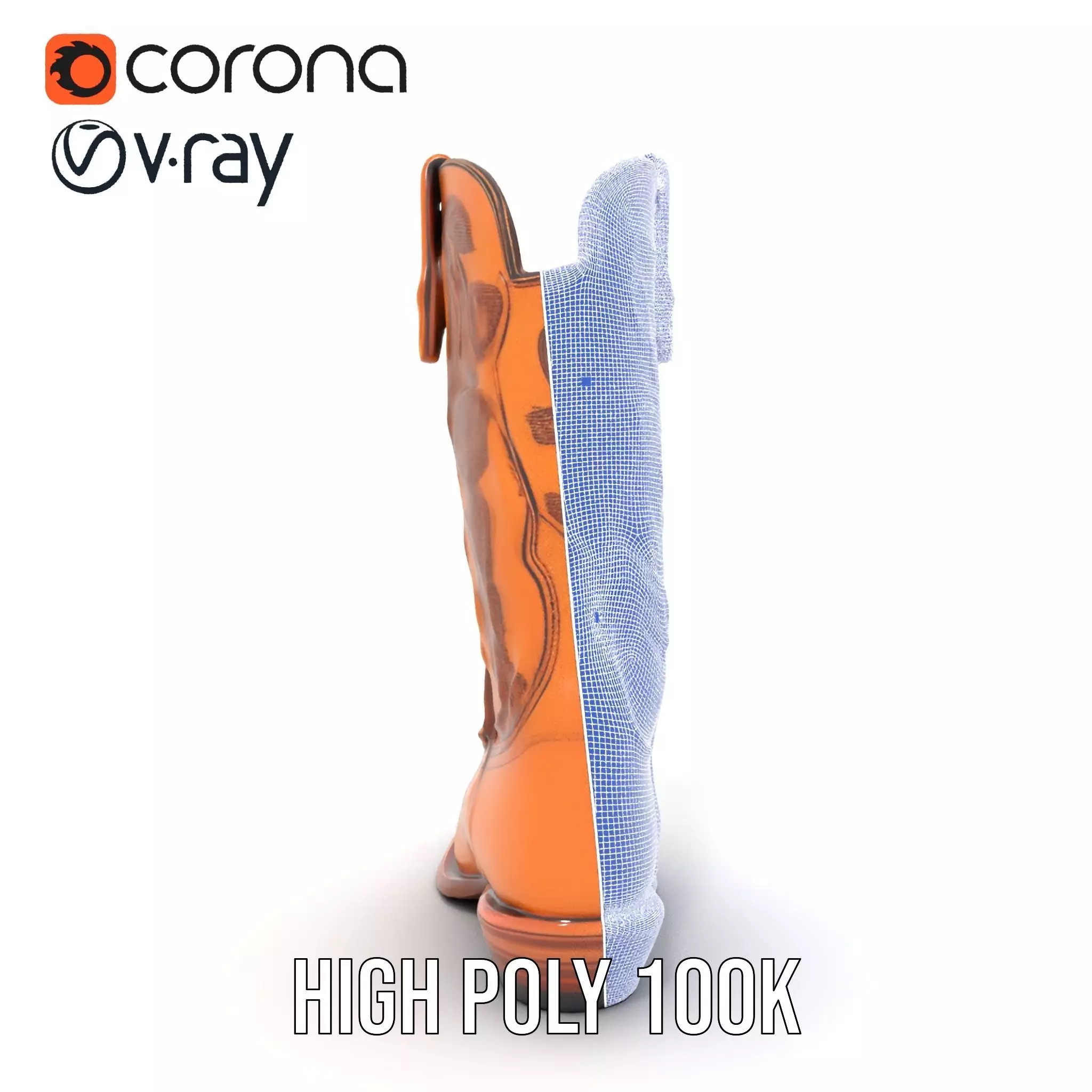 Western Cowboy Boot Model Pack Low-poly 3D model_33