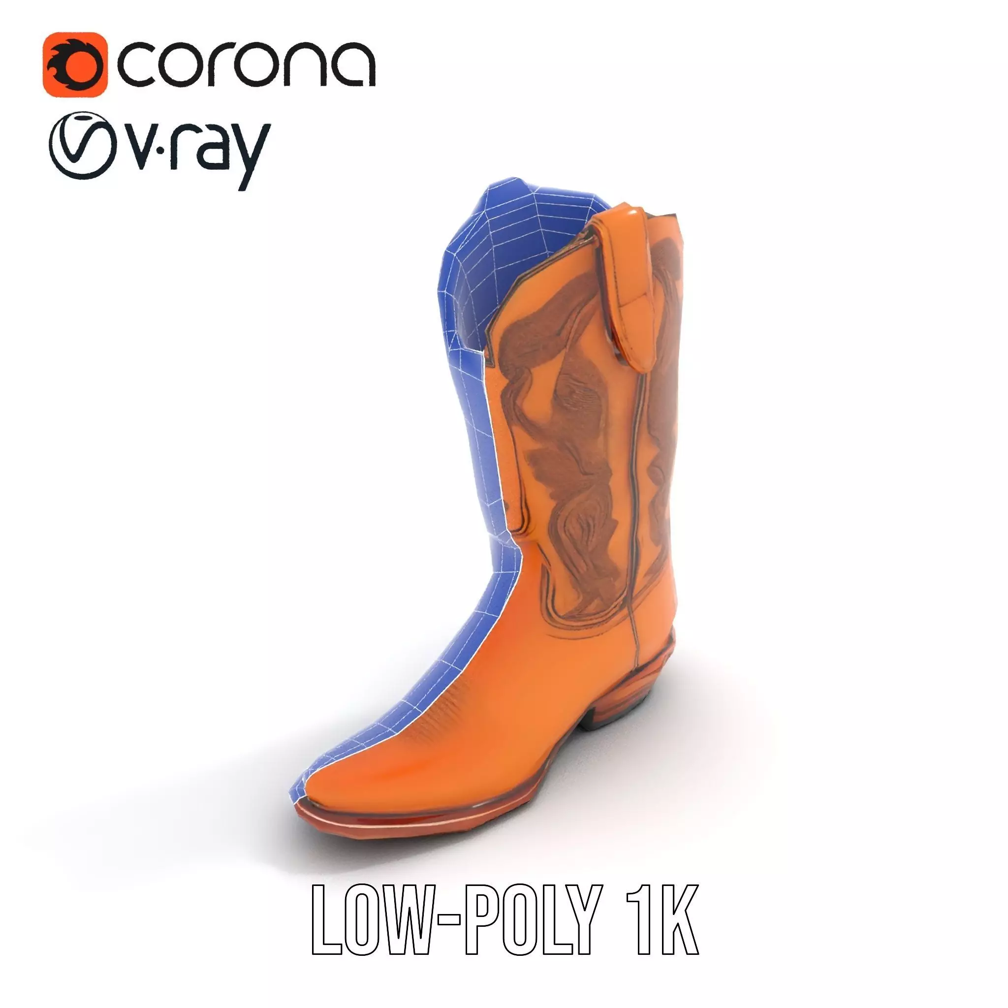 Western Cowboy Boot Model Pack Low-poly 3D model_24