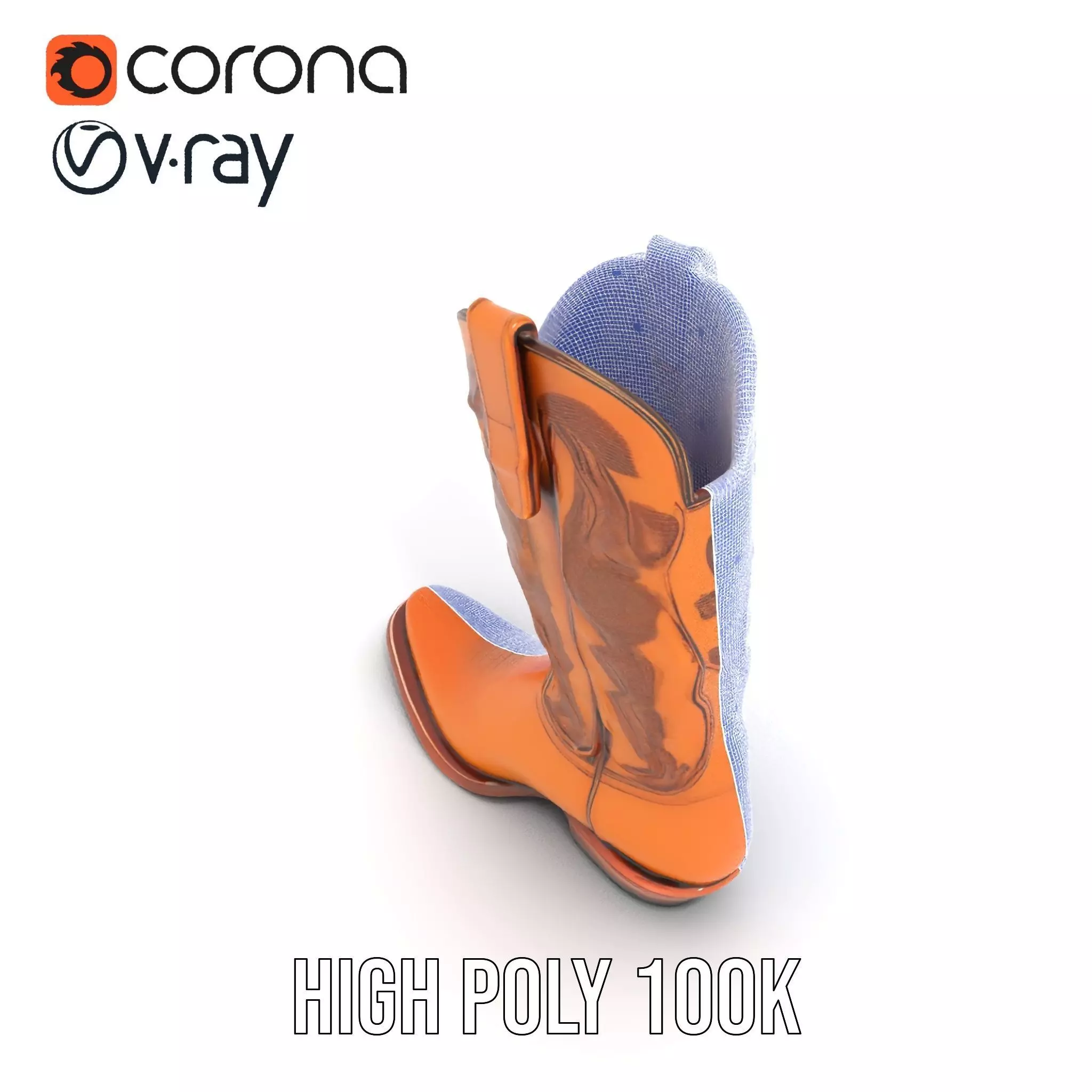 Western Cowboy Boot Model Pack Low-poly 3D model_34