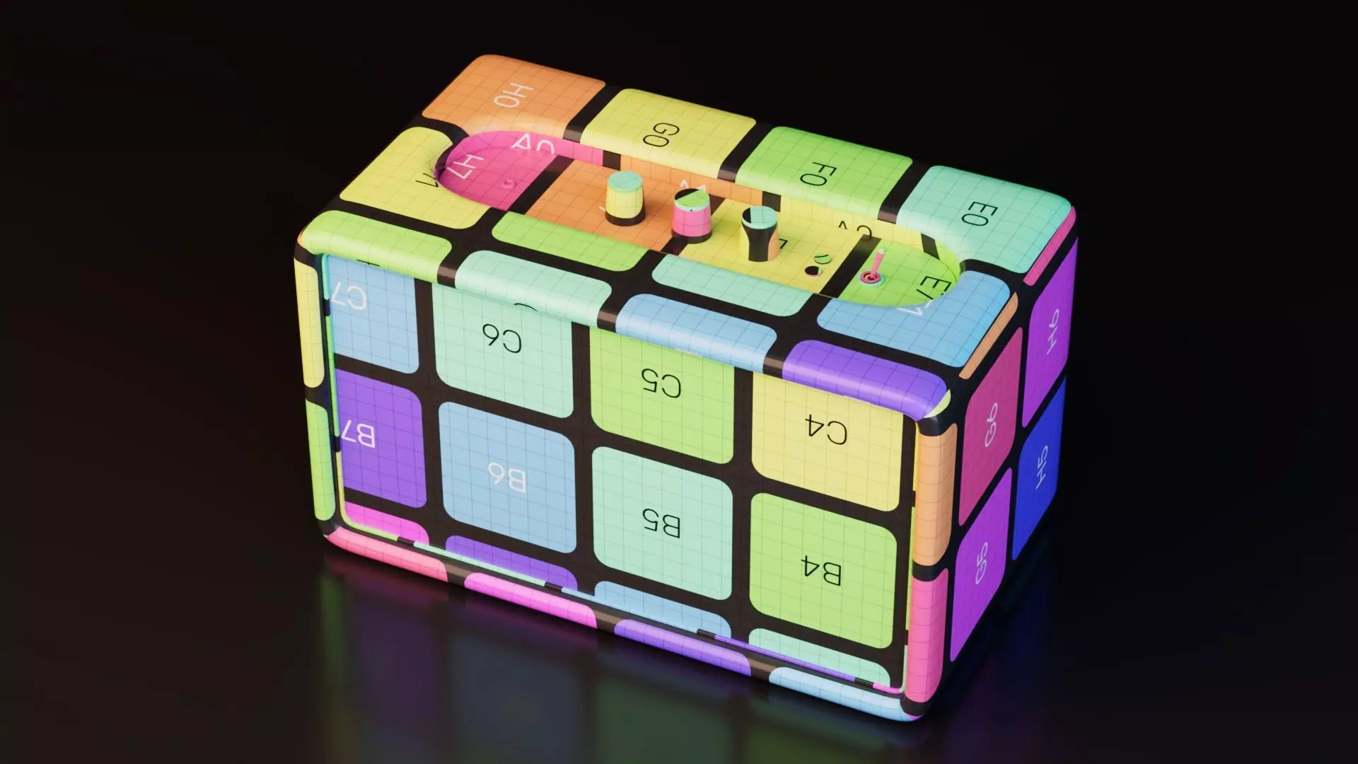 Modern Bluetooth Loudspeaker Low-poly 3D model_10