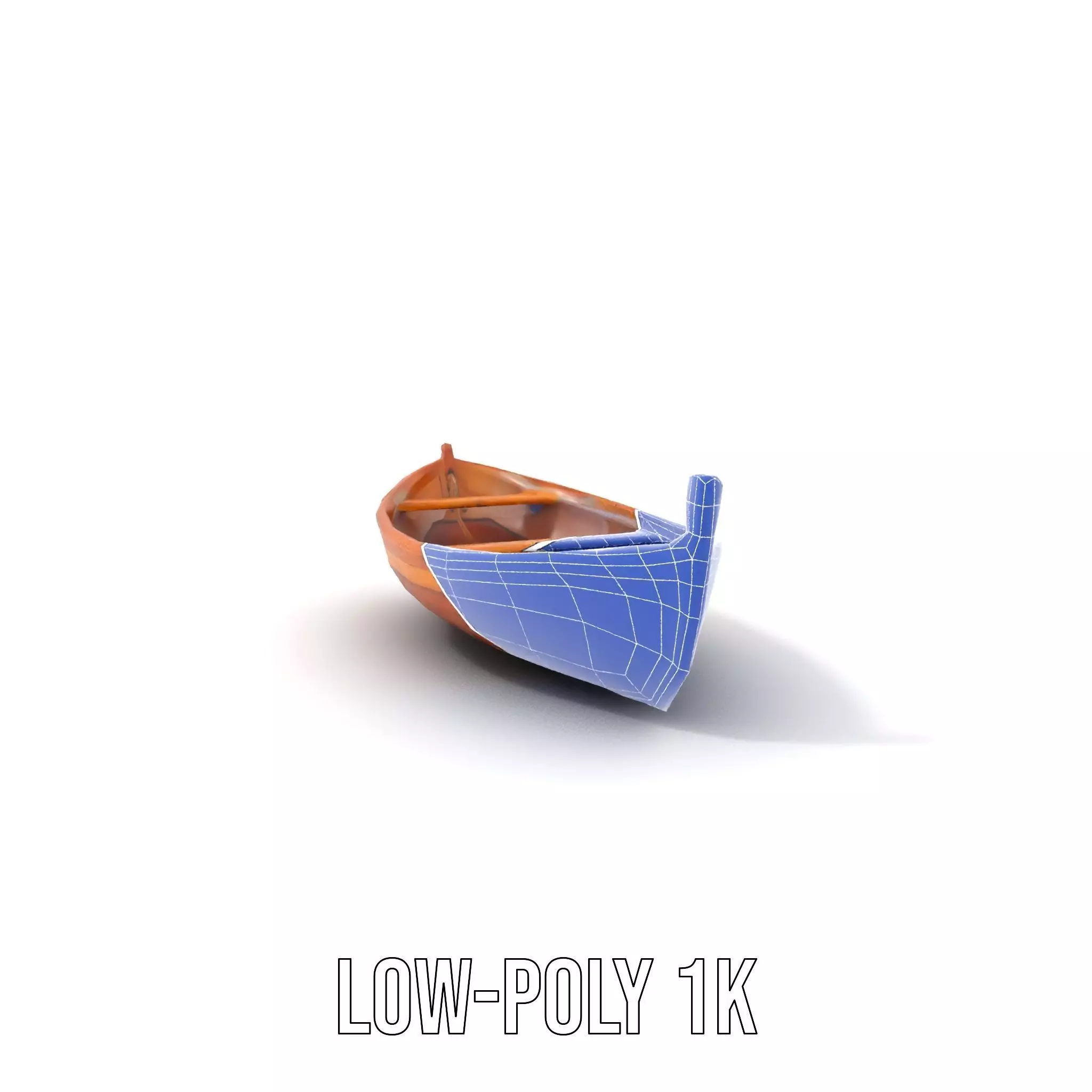 Wooden Rowboat Model Pack with Detailed Textures Low-poly 3D model_15