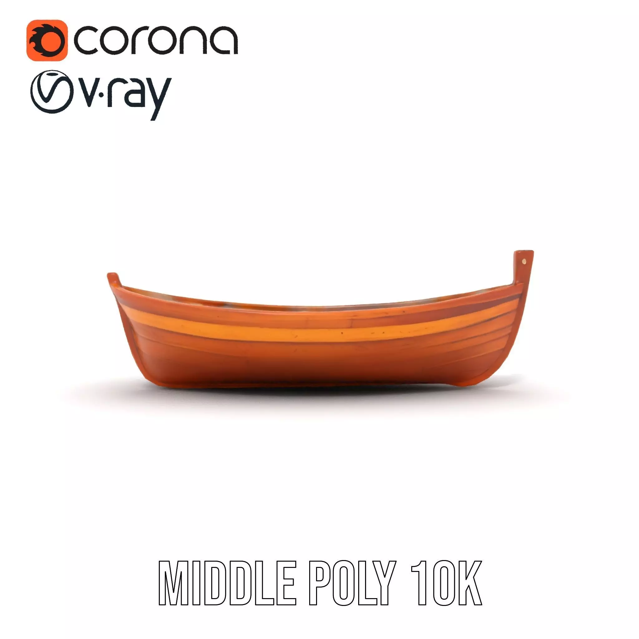Wooden Rowboat Model Pack with Detailed Textures Low-poly 3D model_28