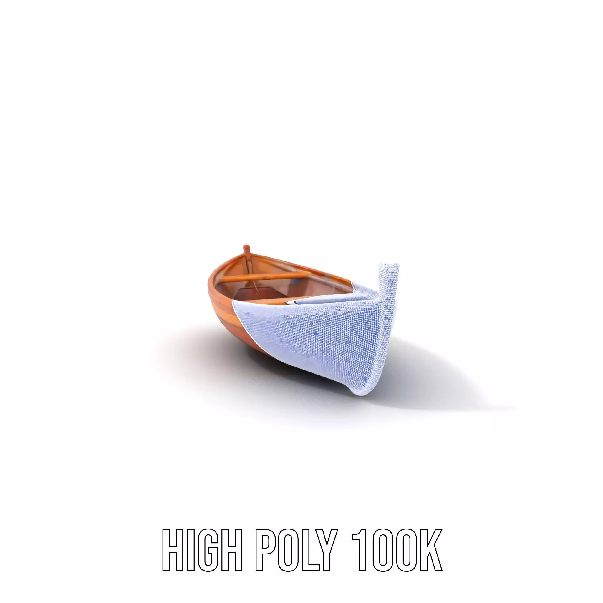 Wooden Rowboat Model Pack with Detailed Textures Low-poly 3D model_5