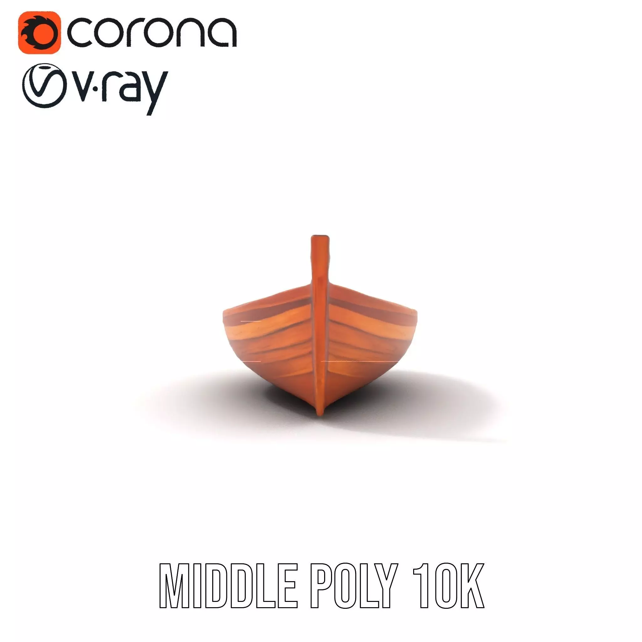 Wooden Rowboat Model Pack with Detailed Textures Low-poly 3D model_6
