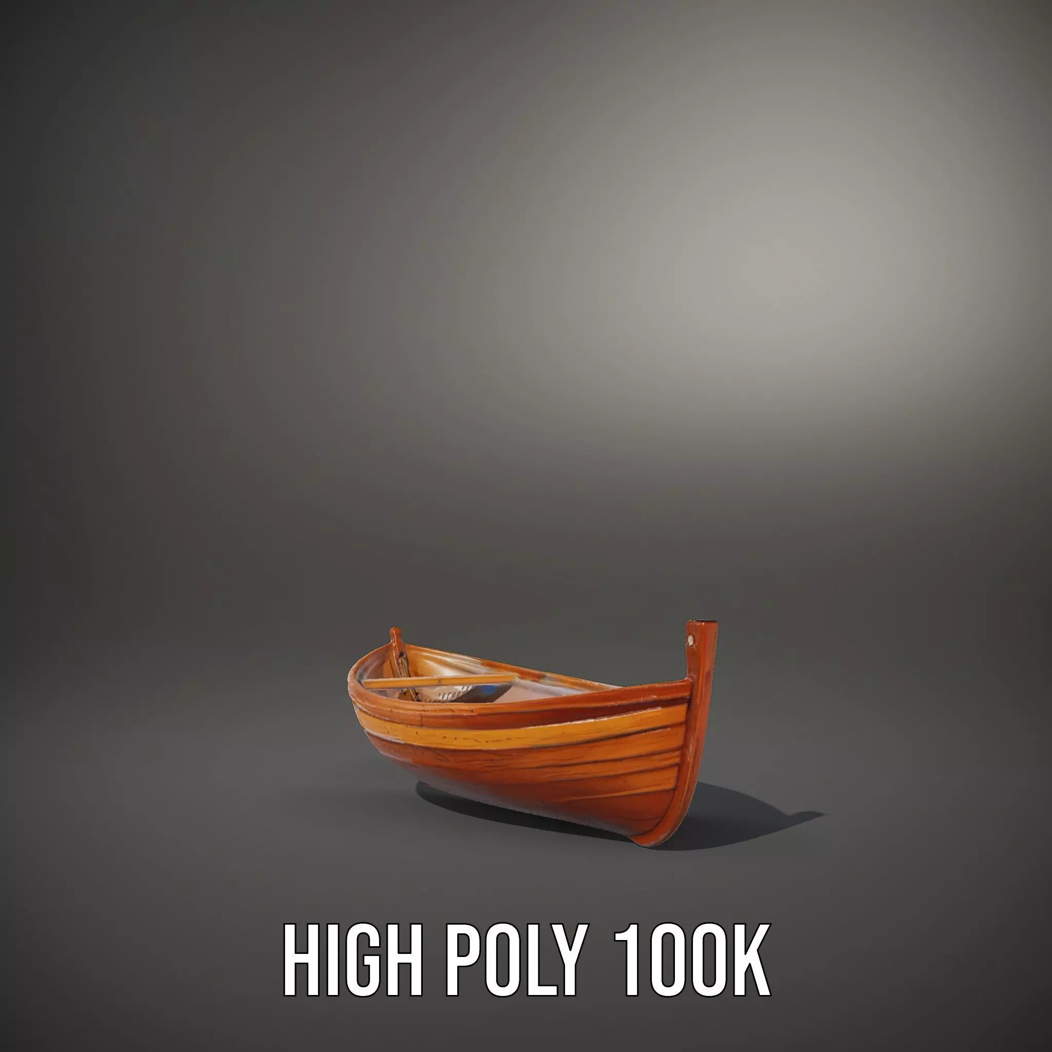 Wooden Rowboat Model Pack with Detailed Textures Low-poly 3D model_11