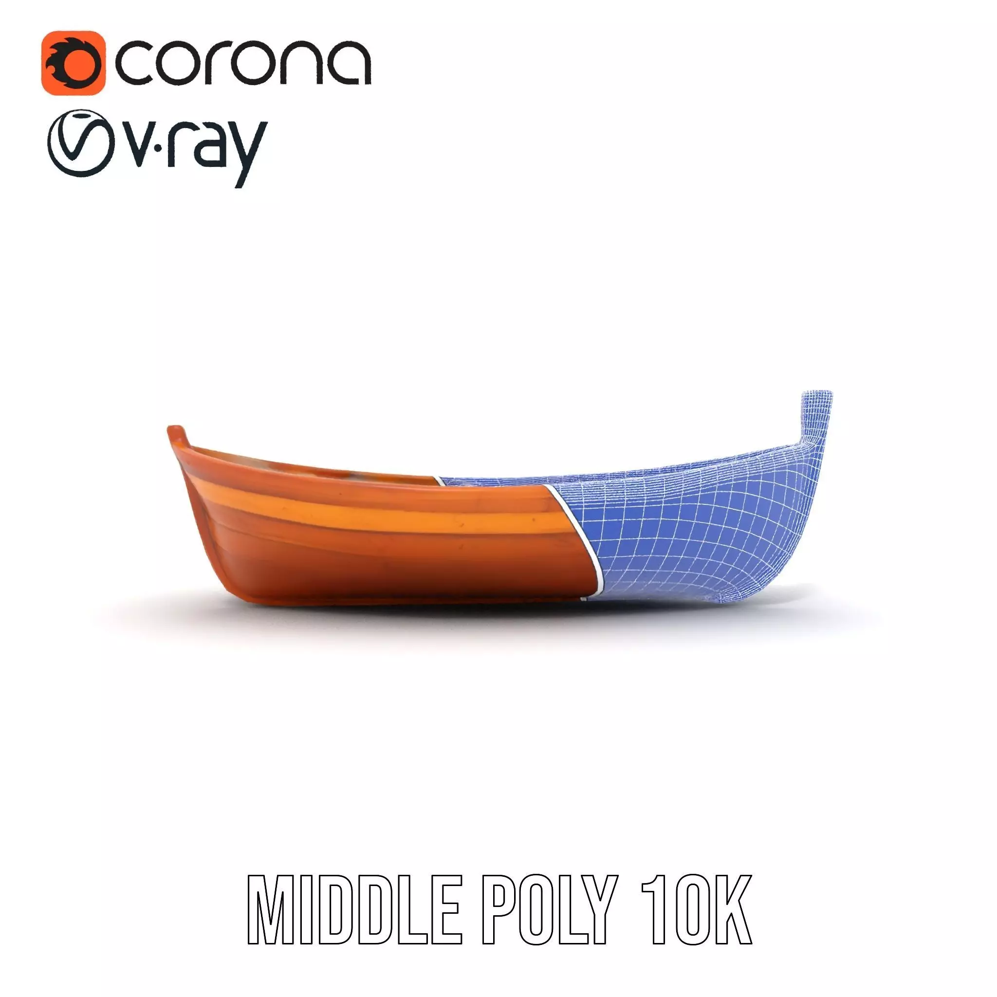 Wooden Rowboat Model Pack with Detailed Textures Low-poly 3D model_30