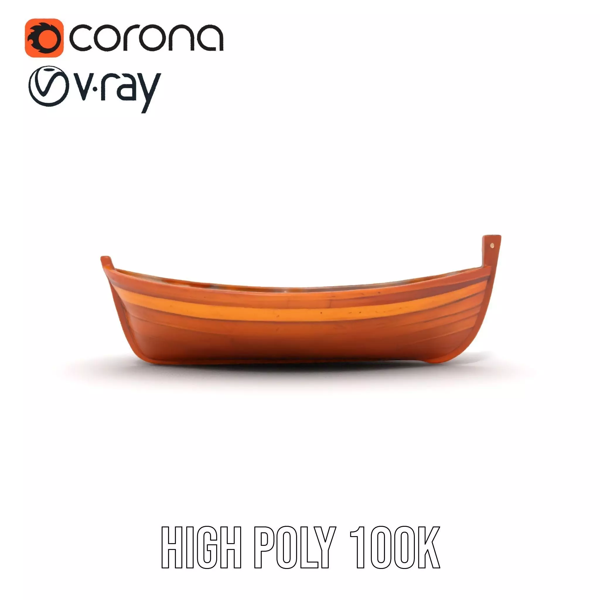Wooden Rowboat Model Pack with Detailed Textures Low-poly 3D model_34