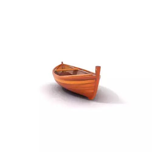 Wooden Rowboat Model Pack with Detailed Textures Low-poly 3D model