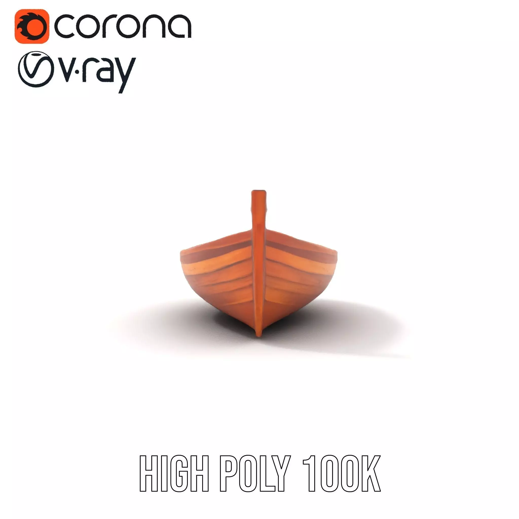 Wooden Rowboat Model Pack with Detailed Textures Low-poly 3D model_33