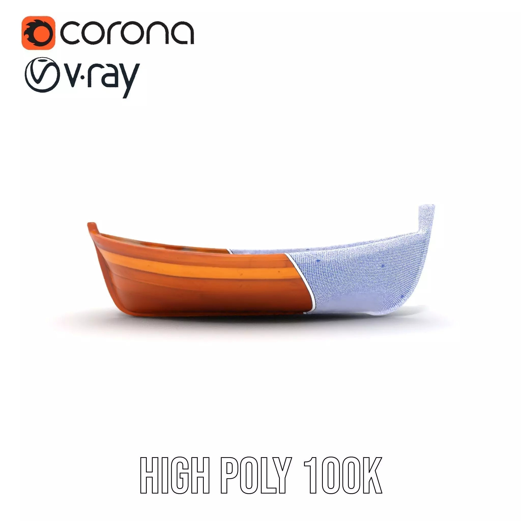 Wooden Rowboat Model Pack with Detailed Textures Low-poly 3D model_35