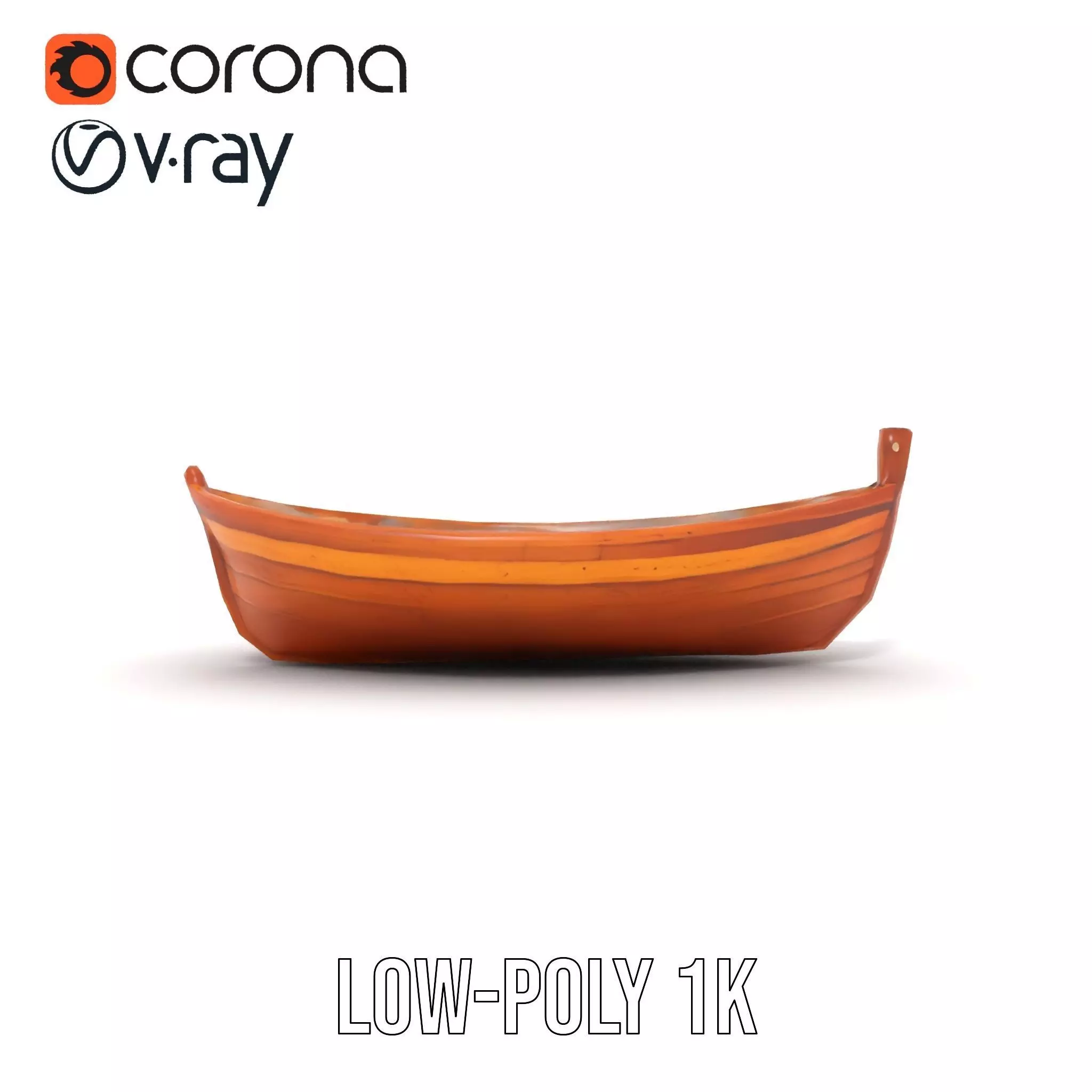 Wooden Rowboat Model Pack with Detailed Textures Low-poly 3D model_24