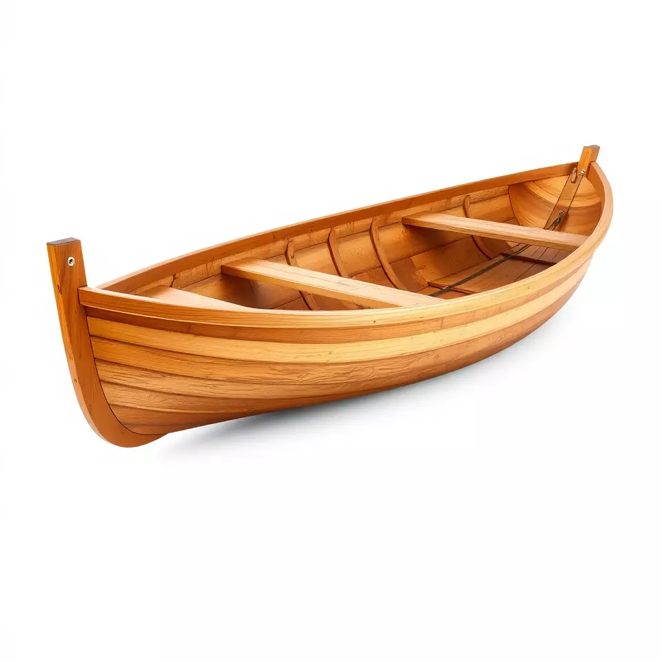 Wooden Rowboat Model Pack with Detailed Textures Low-poly 3D model_3