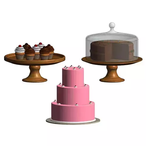 Revit Family Cake and Cupcake Stand Collection 3D model