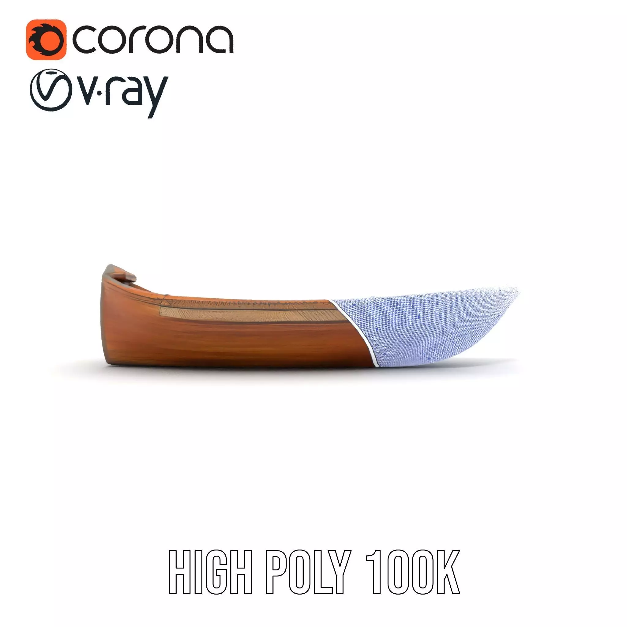 Wooden Rowboat Model Pack with Detailed Texturing Low-poly 3D model_34