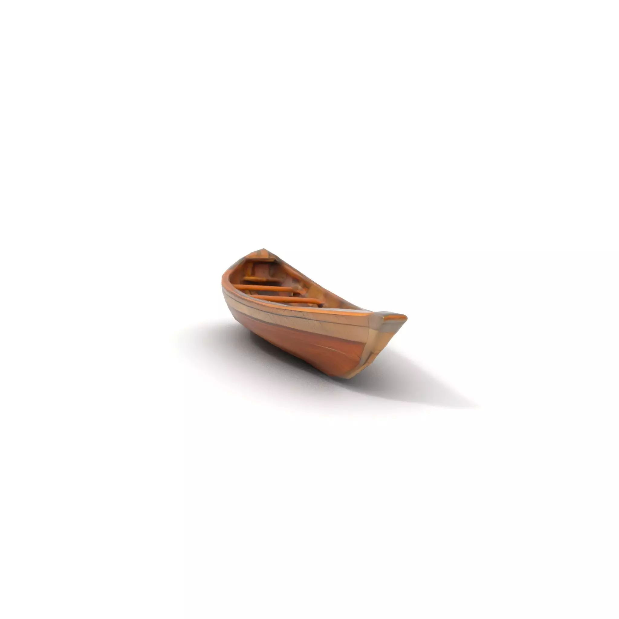 Wooden Rowboat Model Pack with Detailed Texturing Low-poly 3D model_8