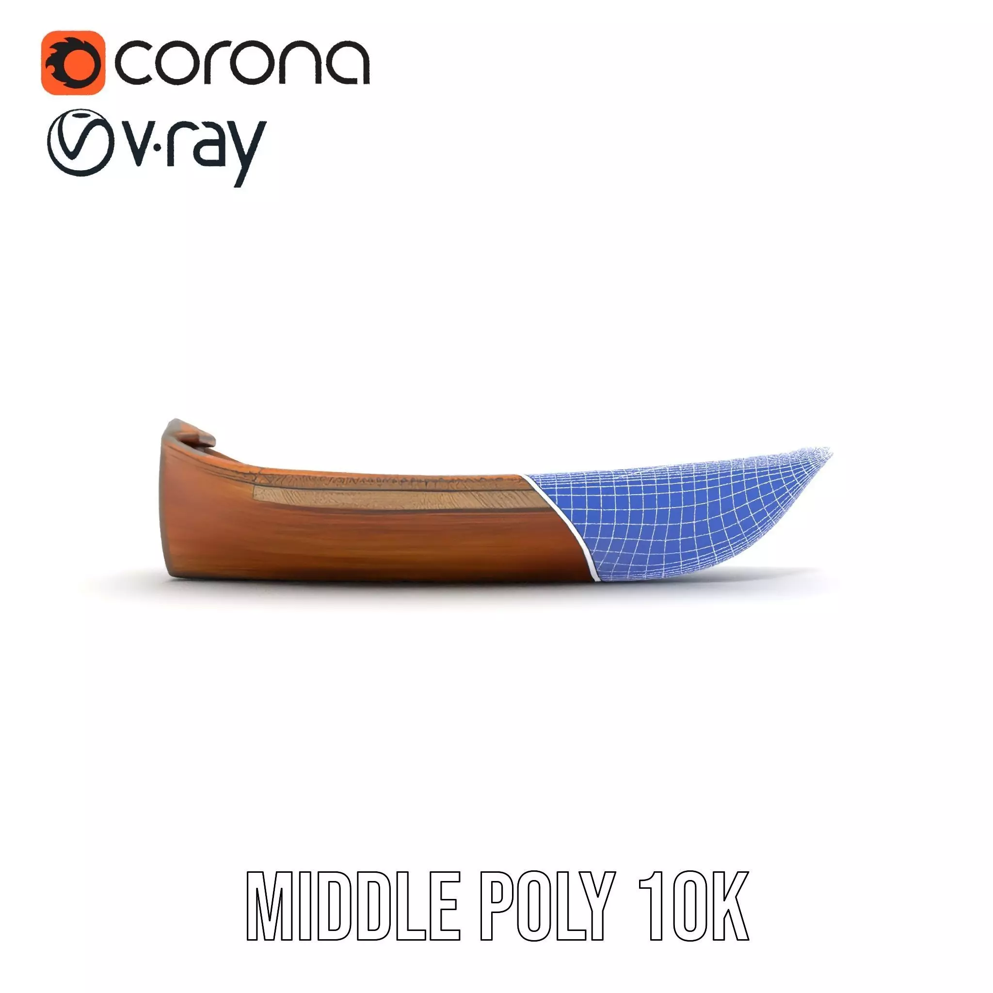 Wooden Rowboat Model Pack with Detailed Texturing Low-poly 3D model_19
