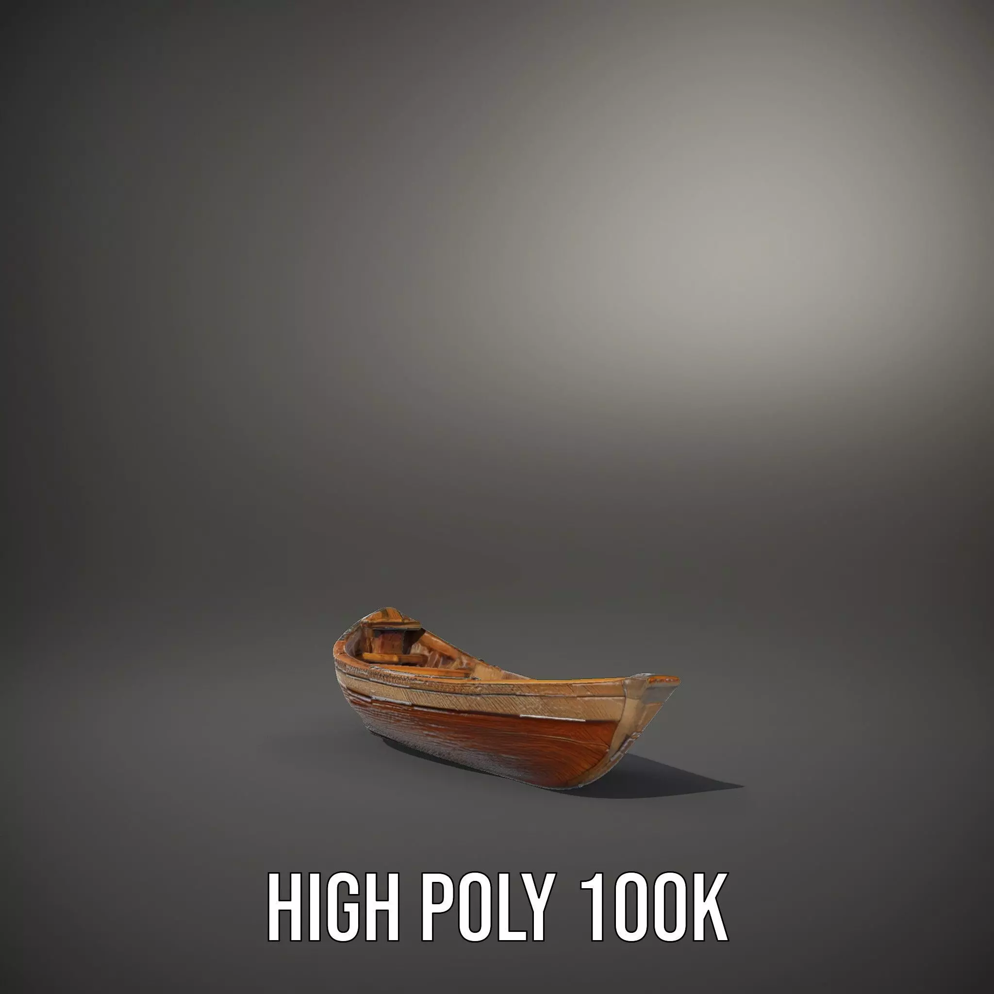 Wooden Rowboat Model Pack with Detailed Texturing Low-poly 3D model_15
