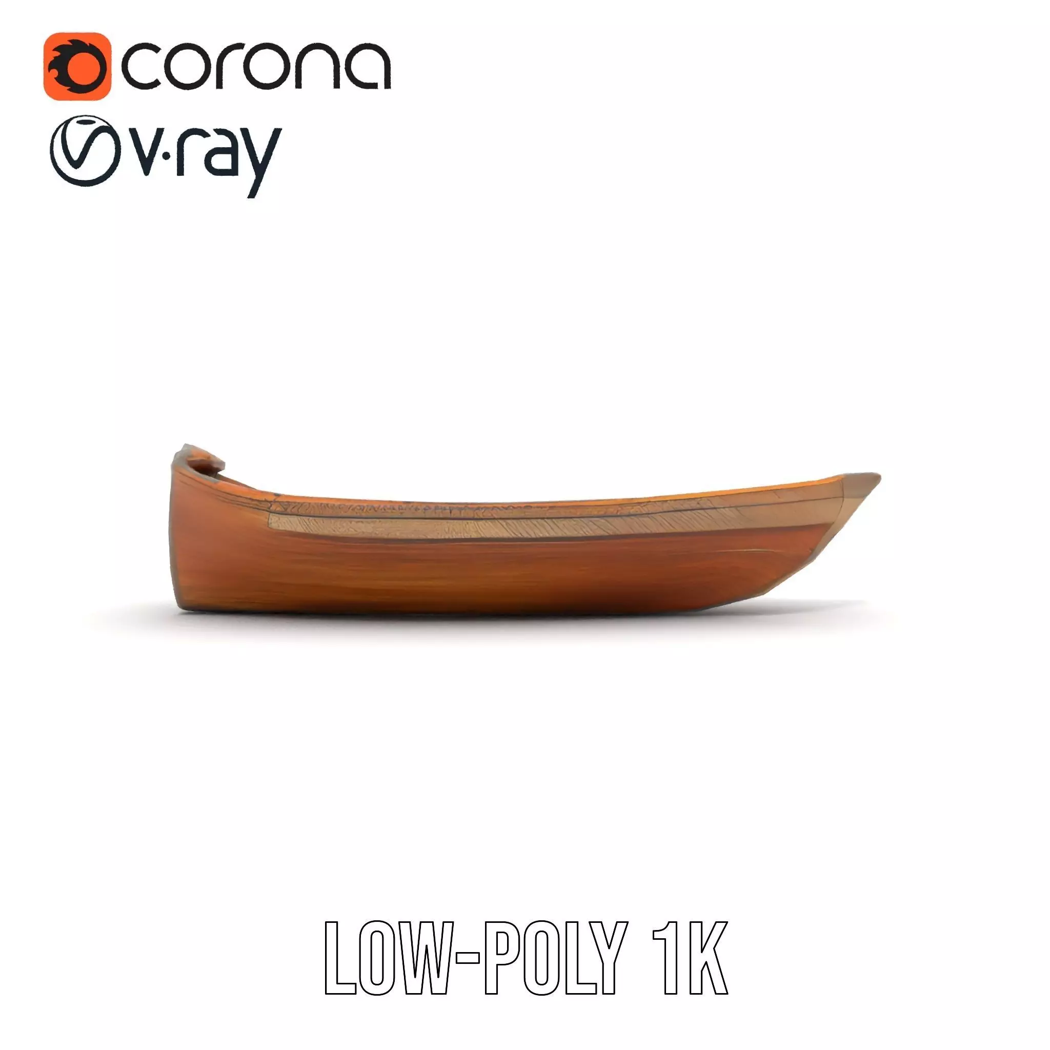 Wooden Rowboat Model Pack with Detailed Texturing Low-poly 3D model_26