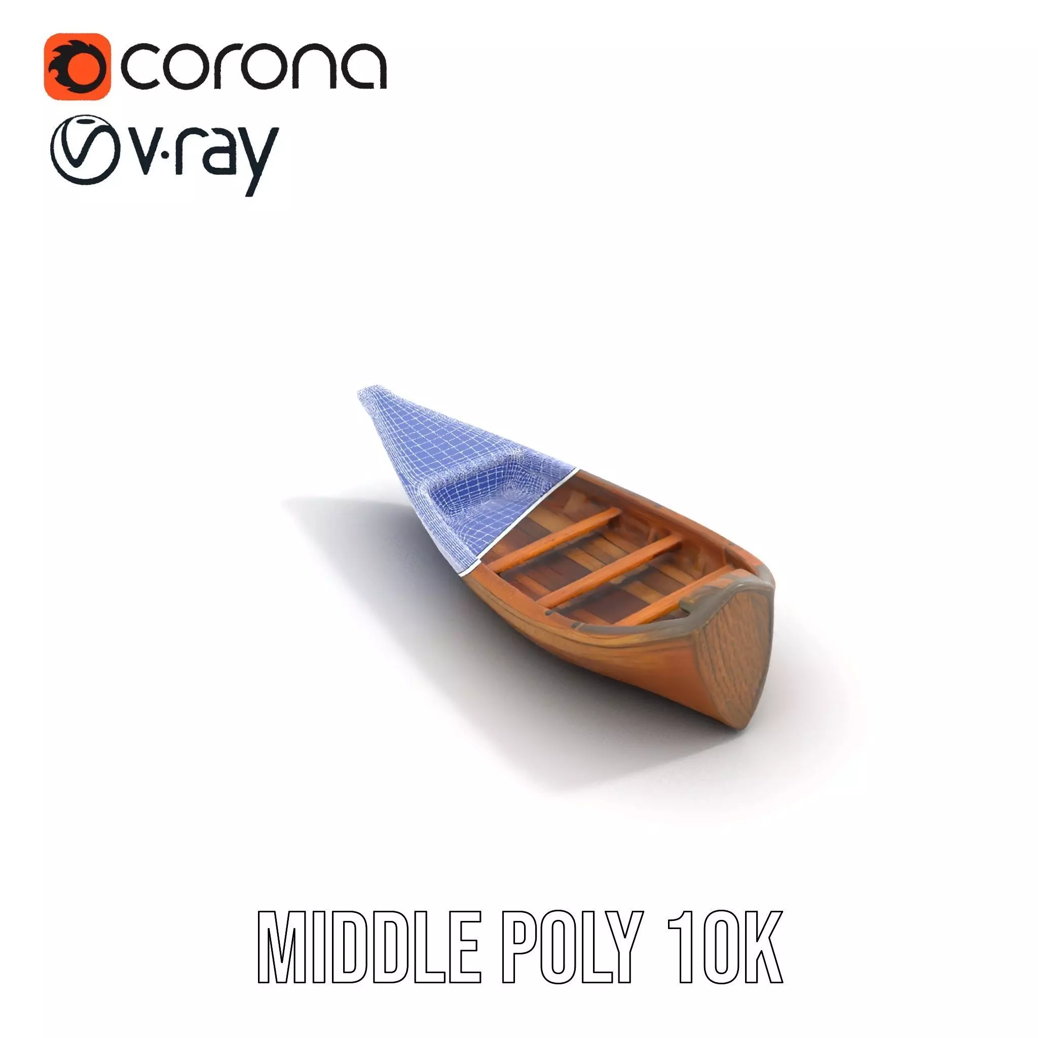 Wooden Rowboat Model Pack with Detailed Texturing Low-poly 3D model_22