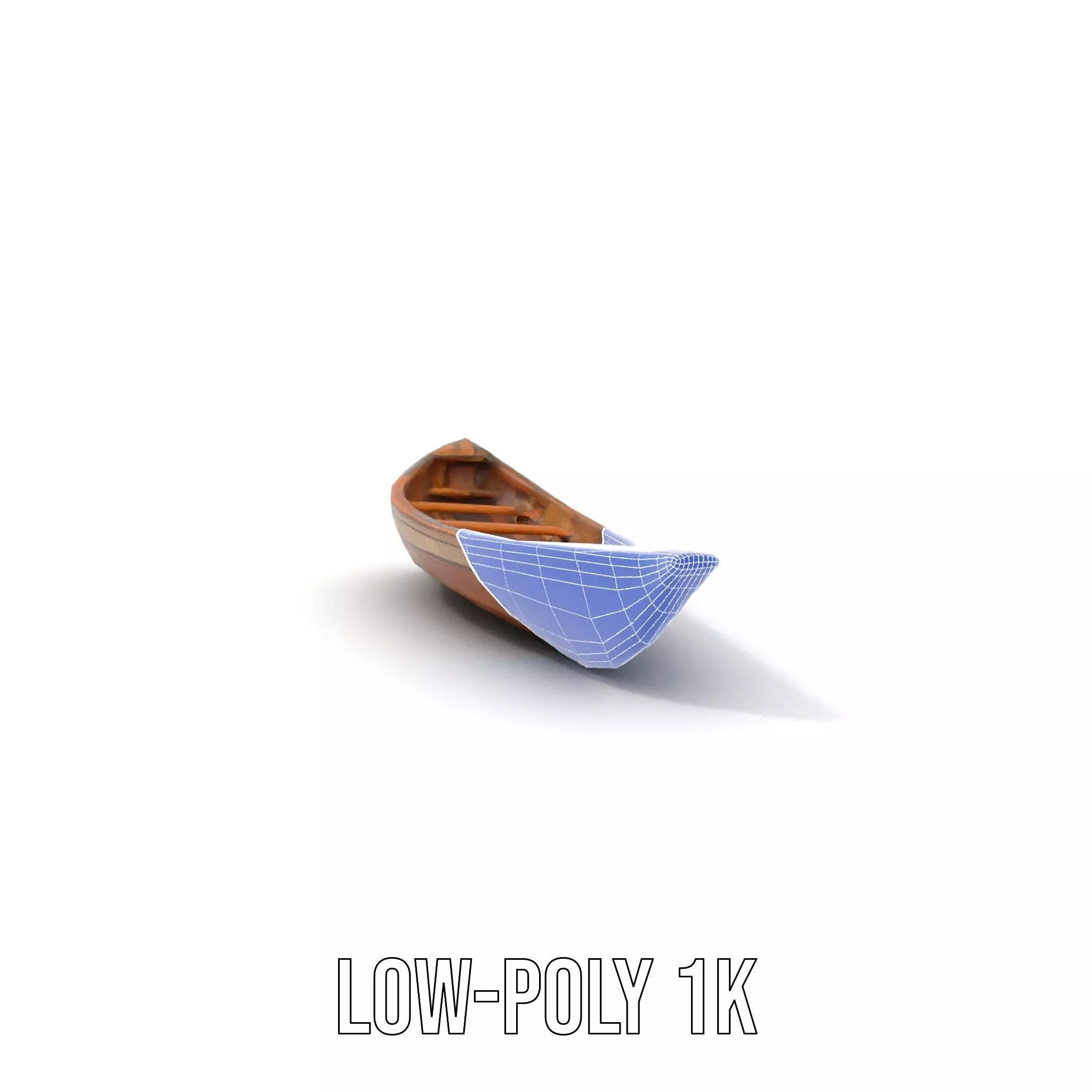Wooden Rowboat Model Pack with Detailed Texturing Low-poly 3D model_17