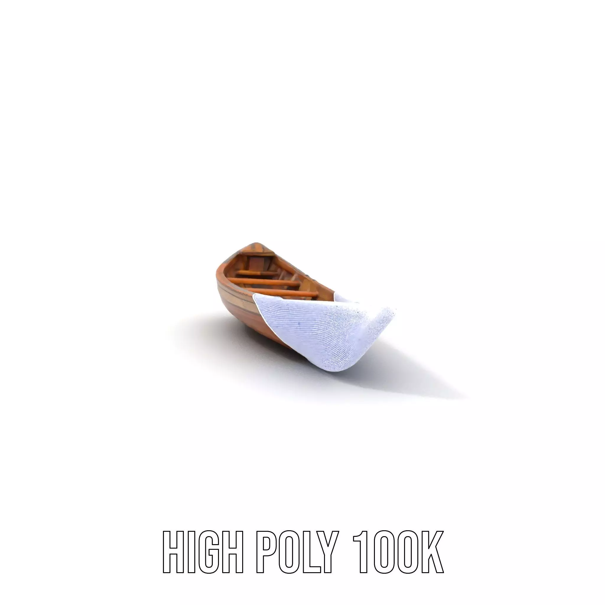 Wooden Rowboat Model Pack with Detailed Texturing Low-poly 3D model_5