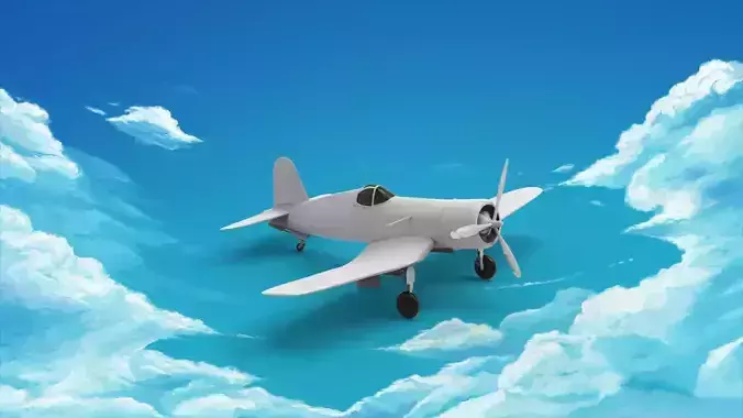Vought F4U Corsair 3D print model