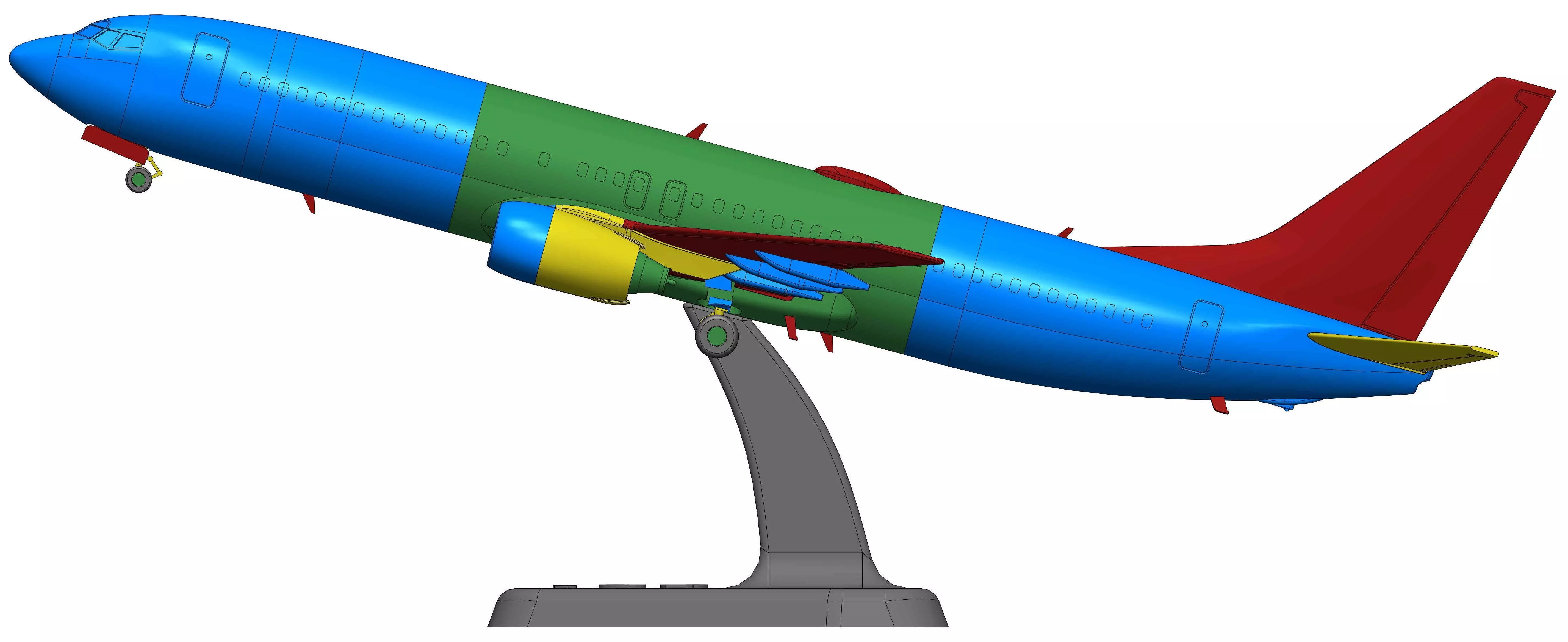 121211 Model kit Boeing 737-800 no Winglet Down 3D print model_24