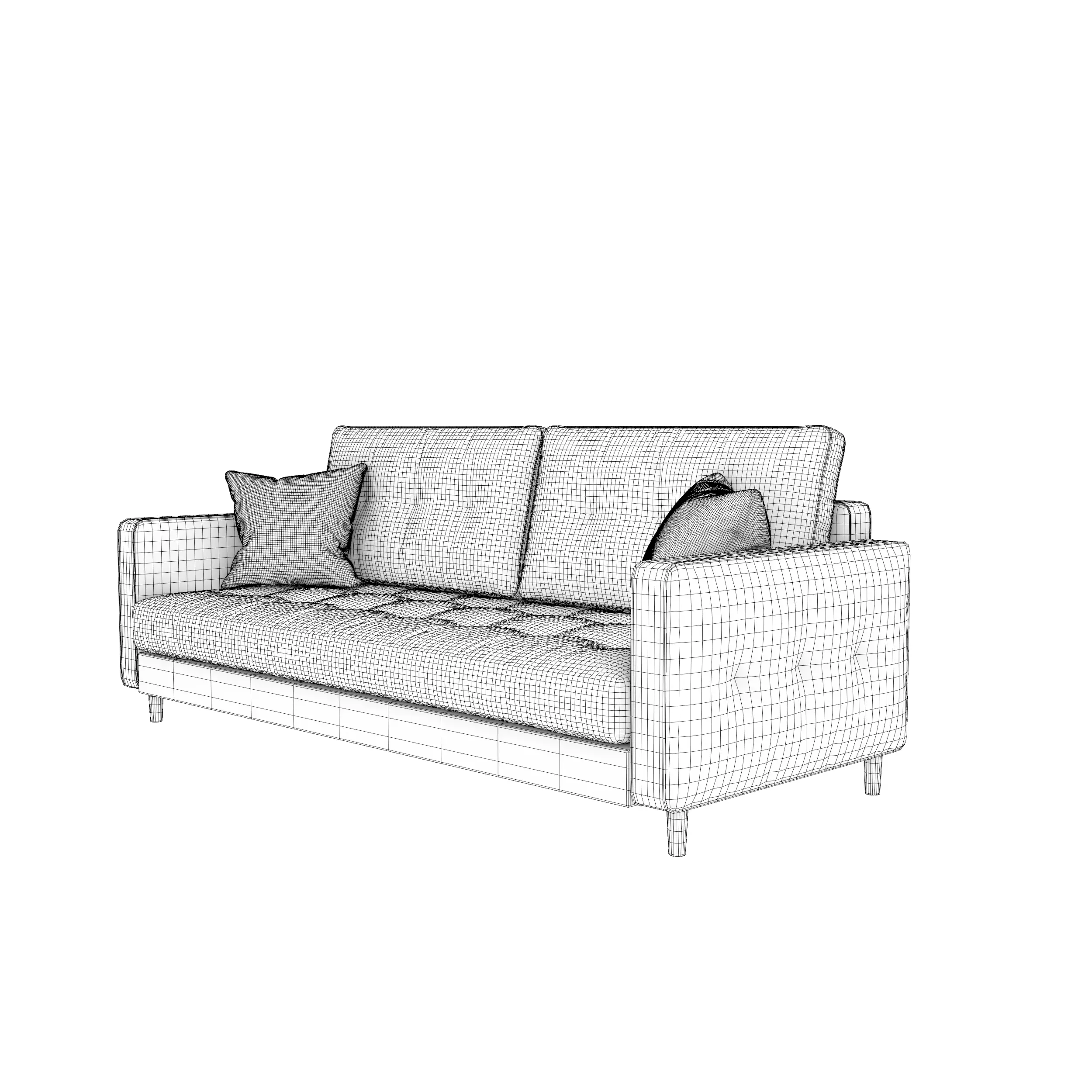 Modern 3-Seater Sofa 3D model_11