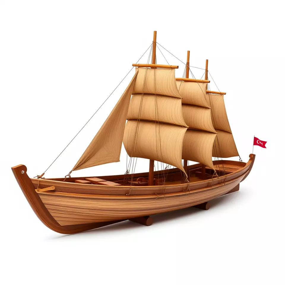 Wooden Sailing Ship Model Pack with Detailed Textures Low-poly 3D model_3